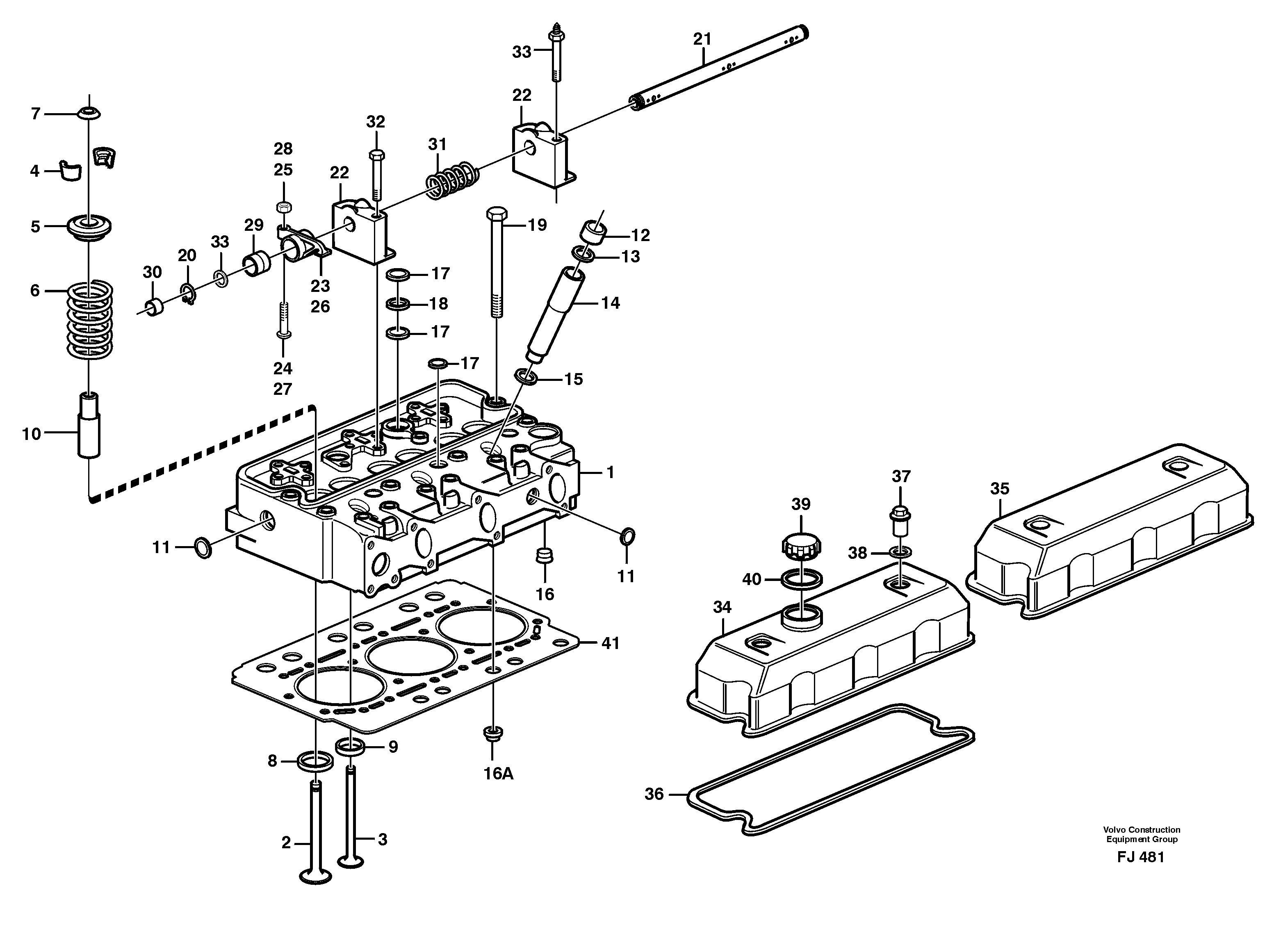 Cylinder head  TD 63 KHE — volvo parts diagram