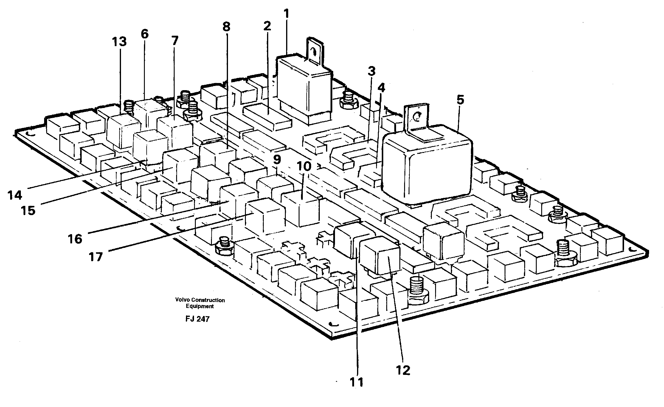 Electrical distribution unit, relay — volvo parts diagram