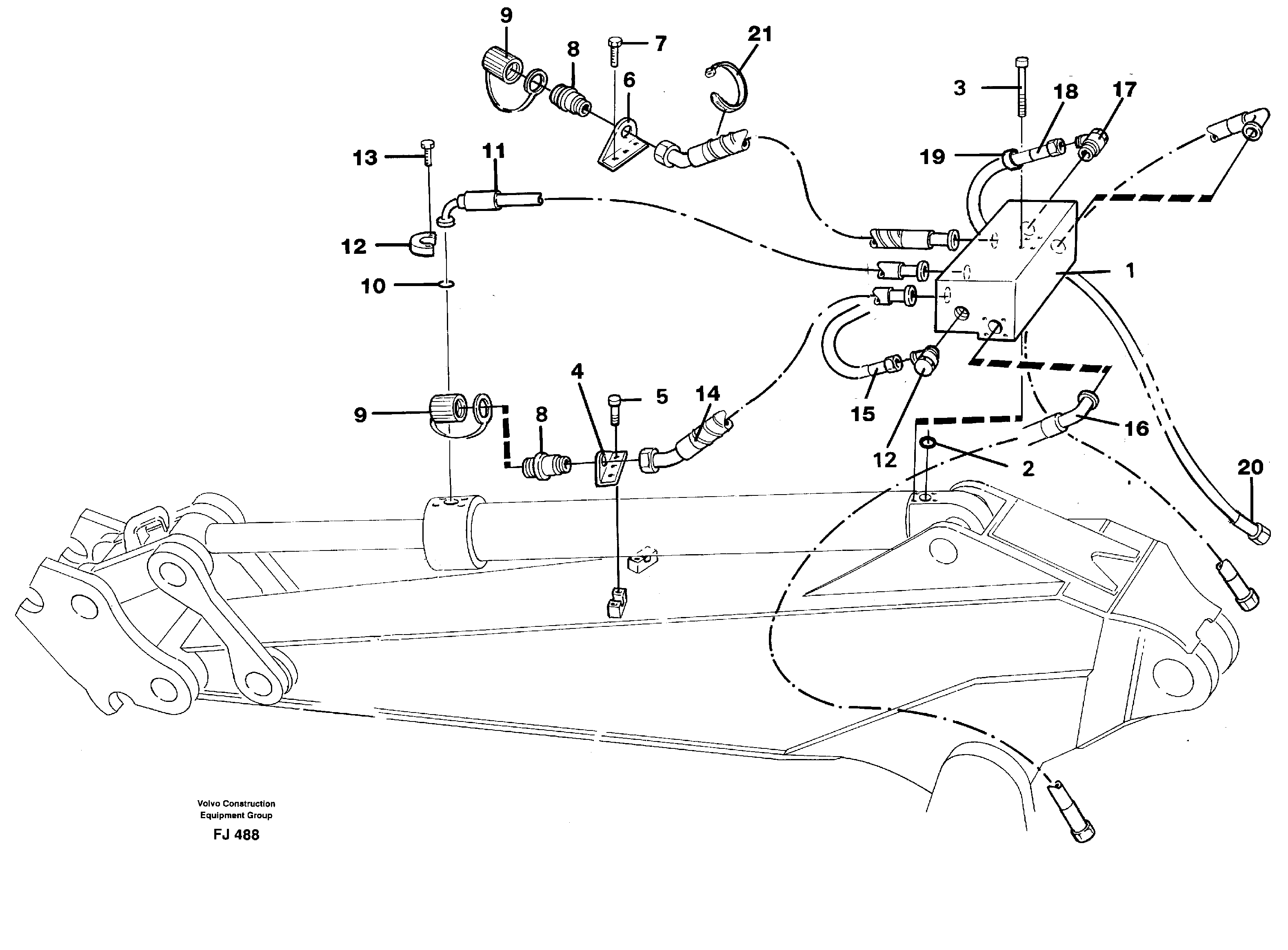 Grab equipm./dipper 2.0/ 2.4/2.8m/switch valve — volvo parts diagram