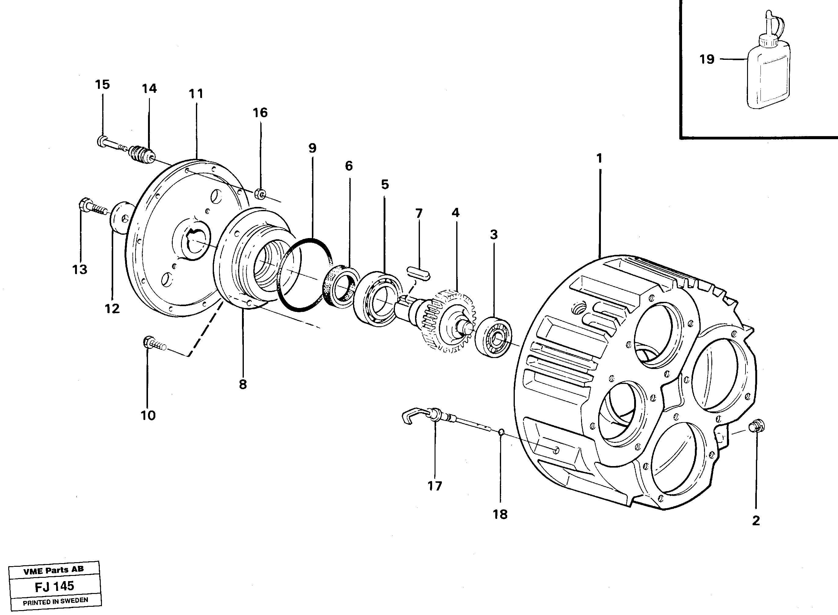 Pump gear box — volvo parts diagram
