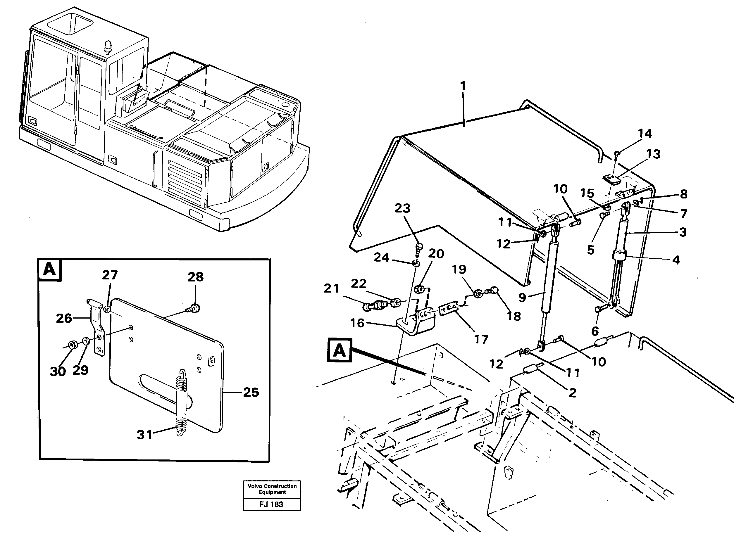 Casing over battery — volvo parts diagram
