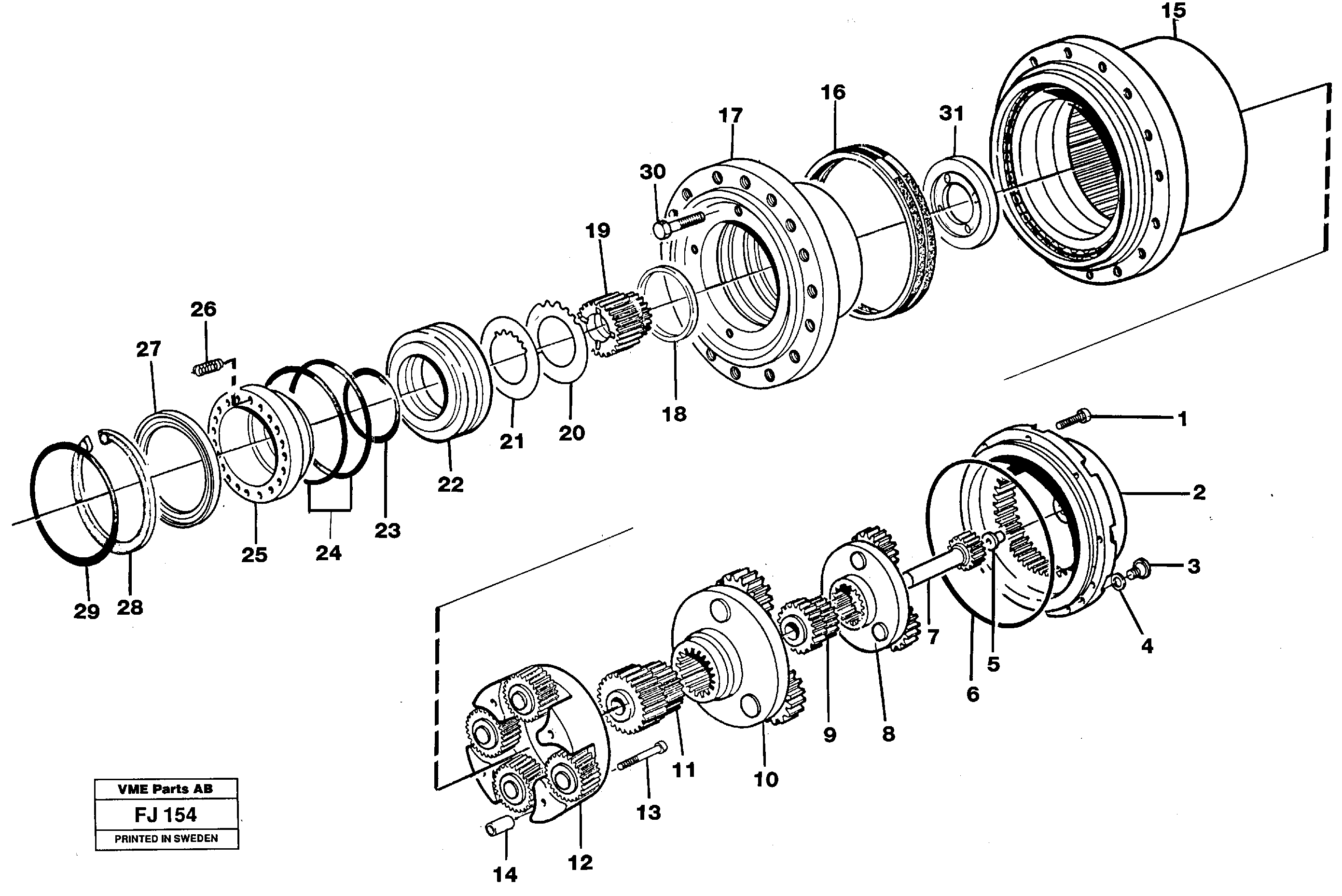 Planetary gear, travel — volvo parts diagram
