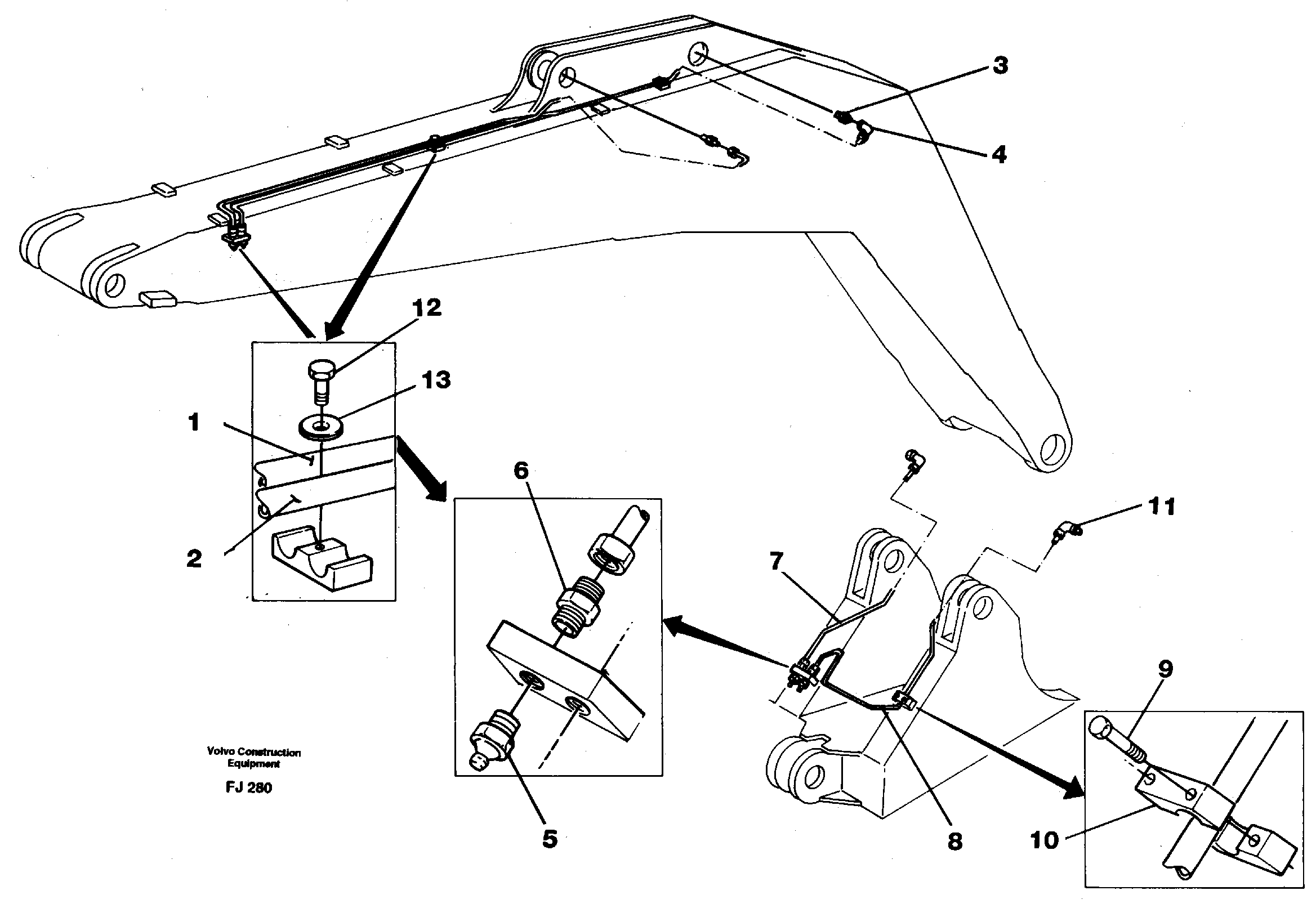 Backhoe lubricating 5.20m  14256368 — volvo parts diagram
