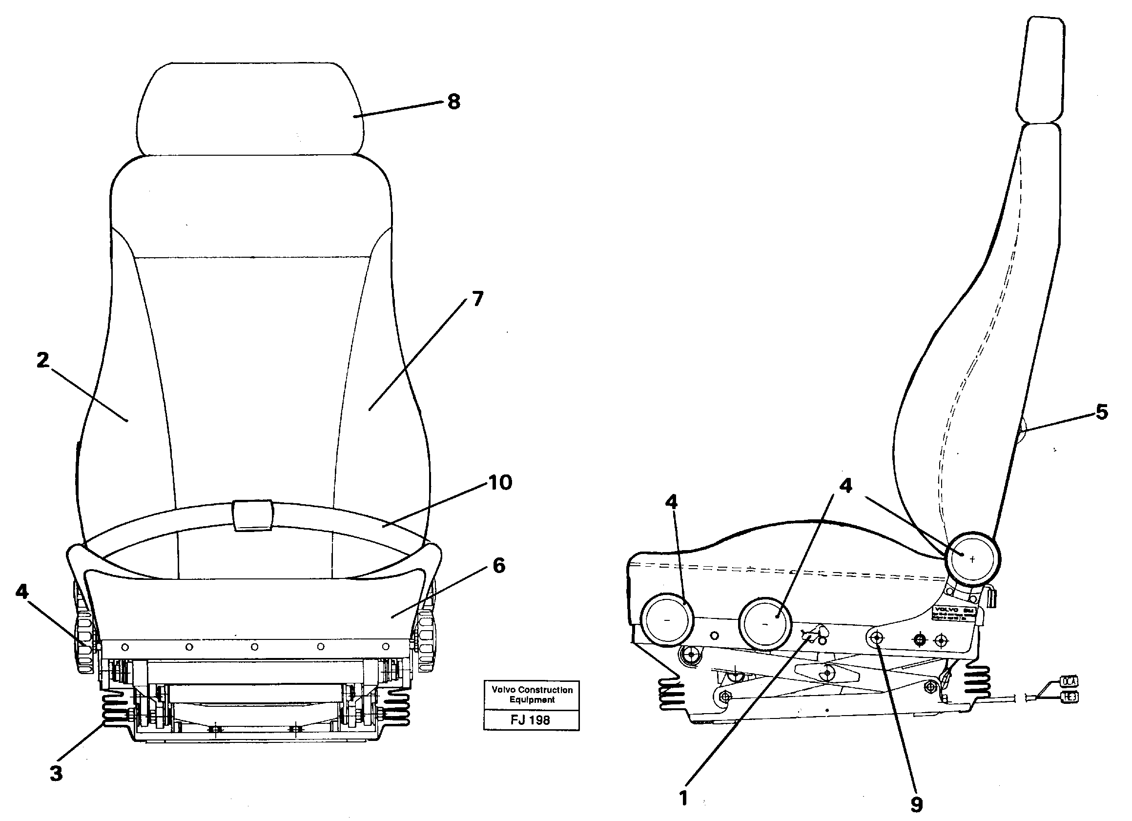 Operator's seat Be-ge  SER NO -2330 — volvo parts diagram