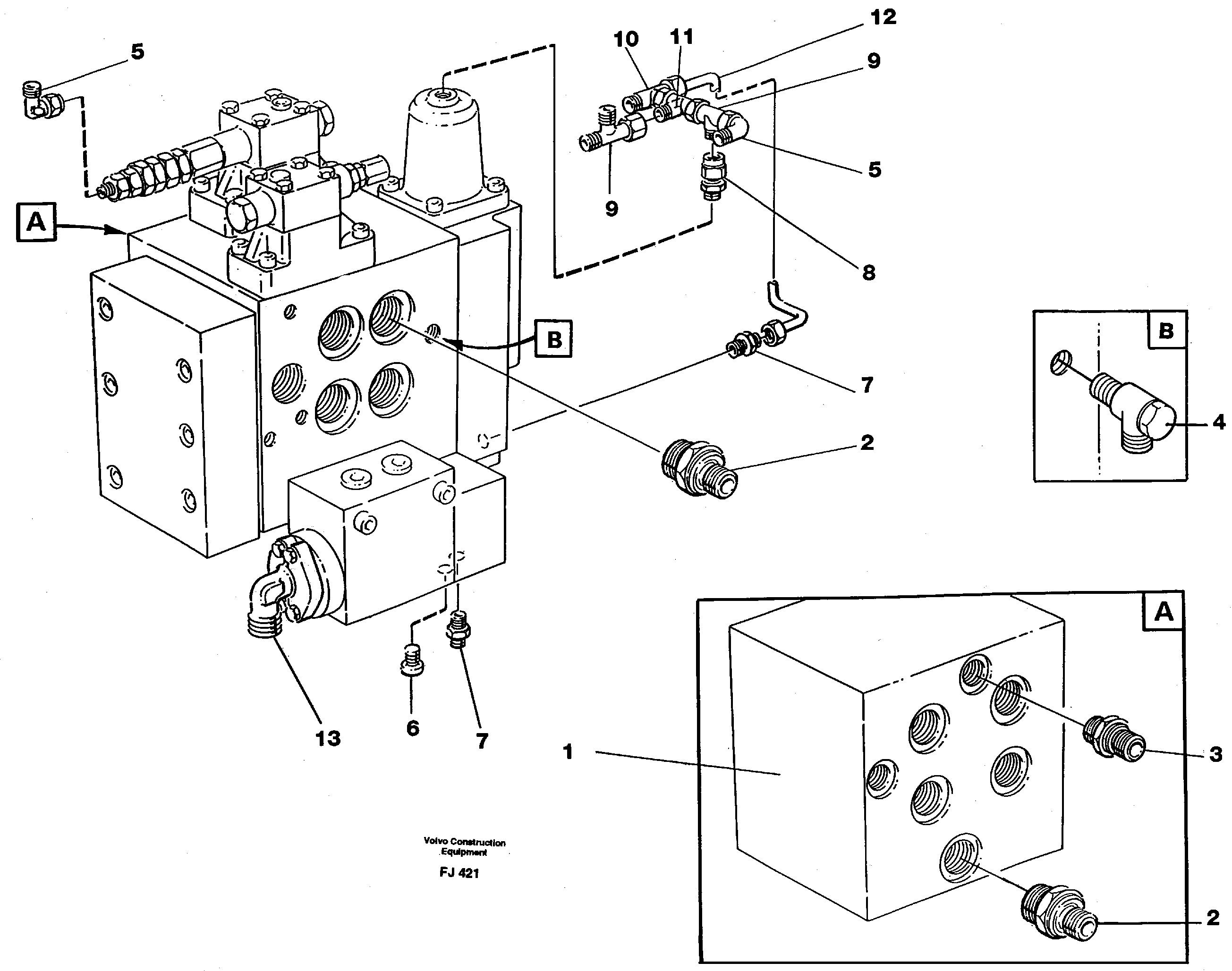 Slew valve assembly Nippels — volvo parts diagram
