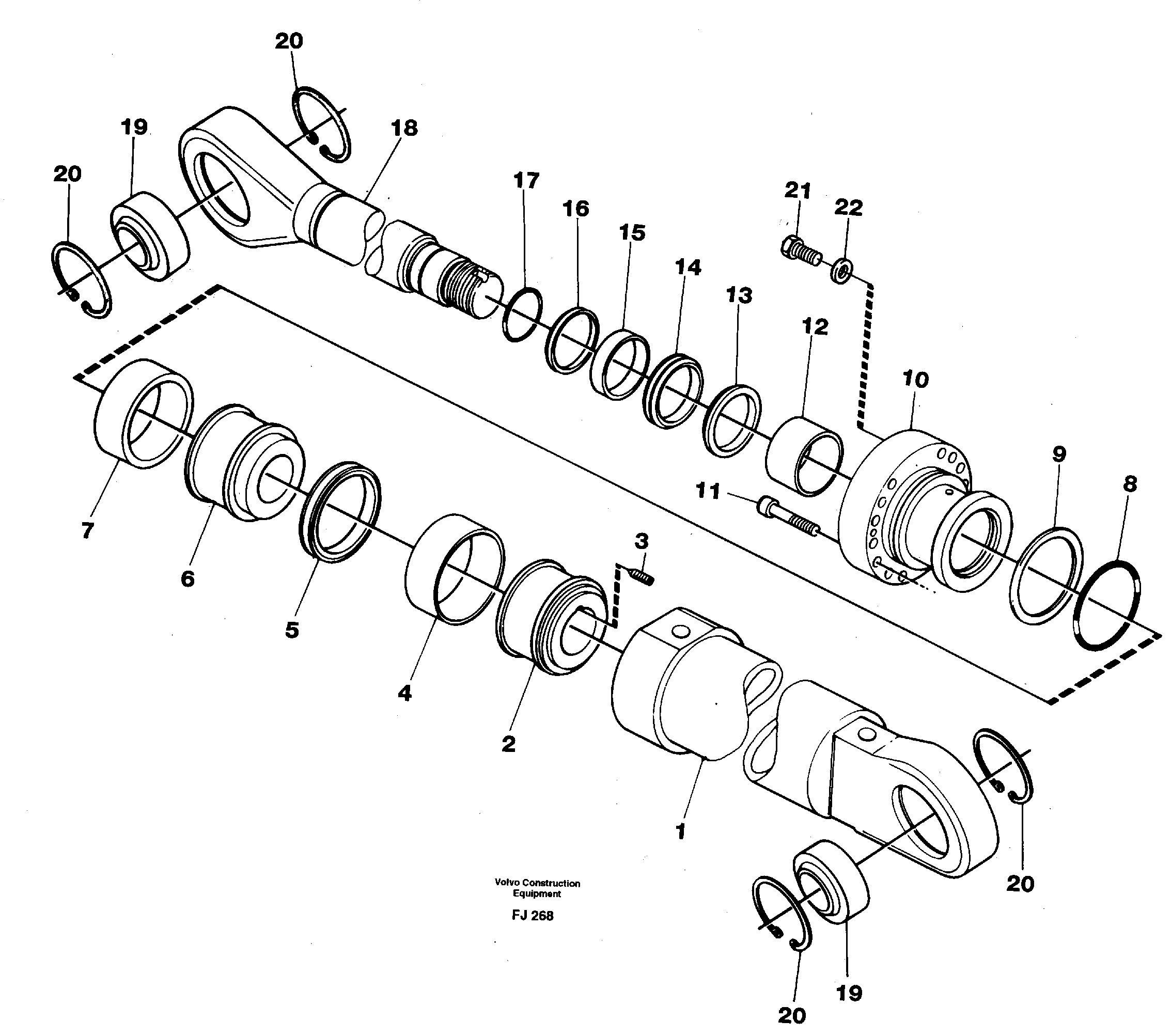 Boom cylinder, monobloc boom — volvo parts diagram
