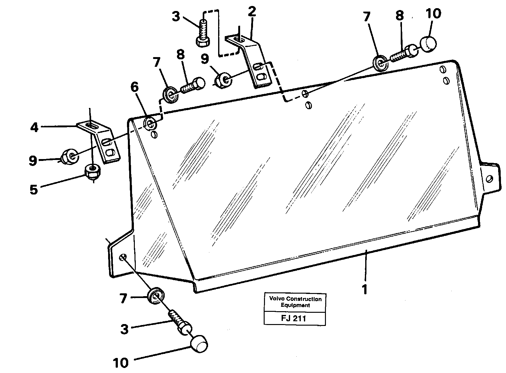 Sun visor Outer  14250635 — volvo parts diagram