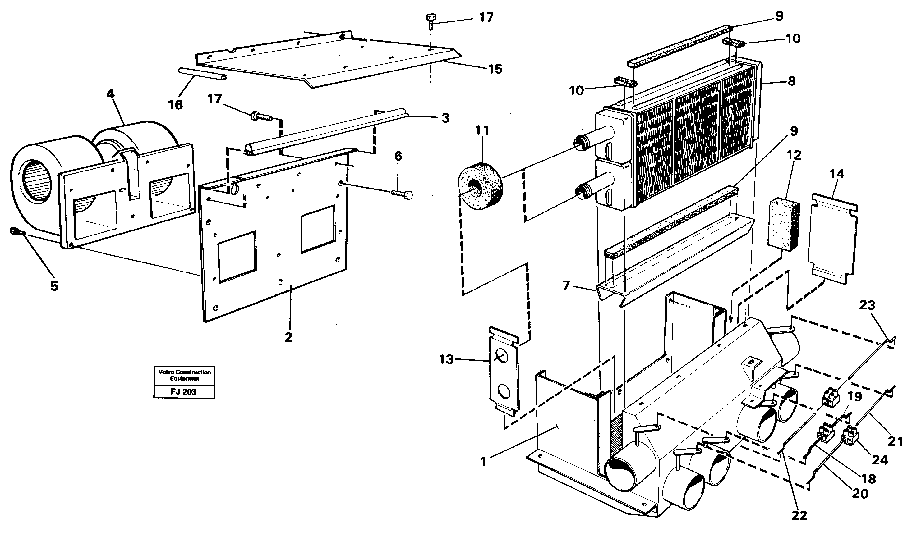Cab heater — volvo parts diagram