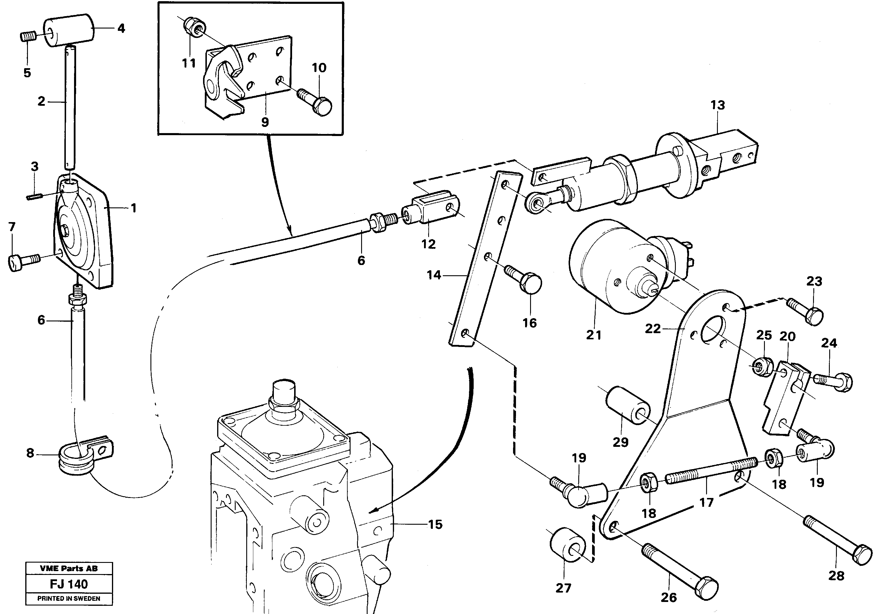Throttle control — volvo parts diagram