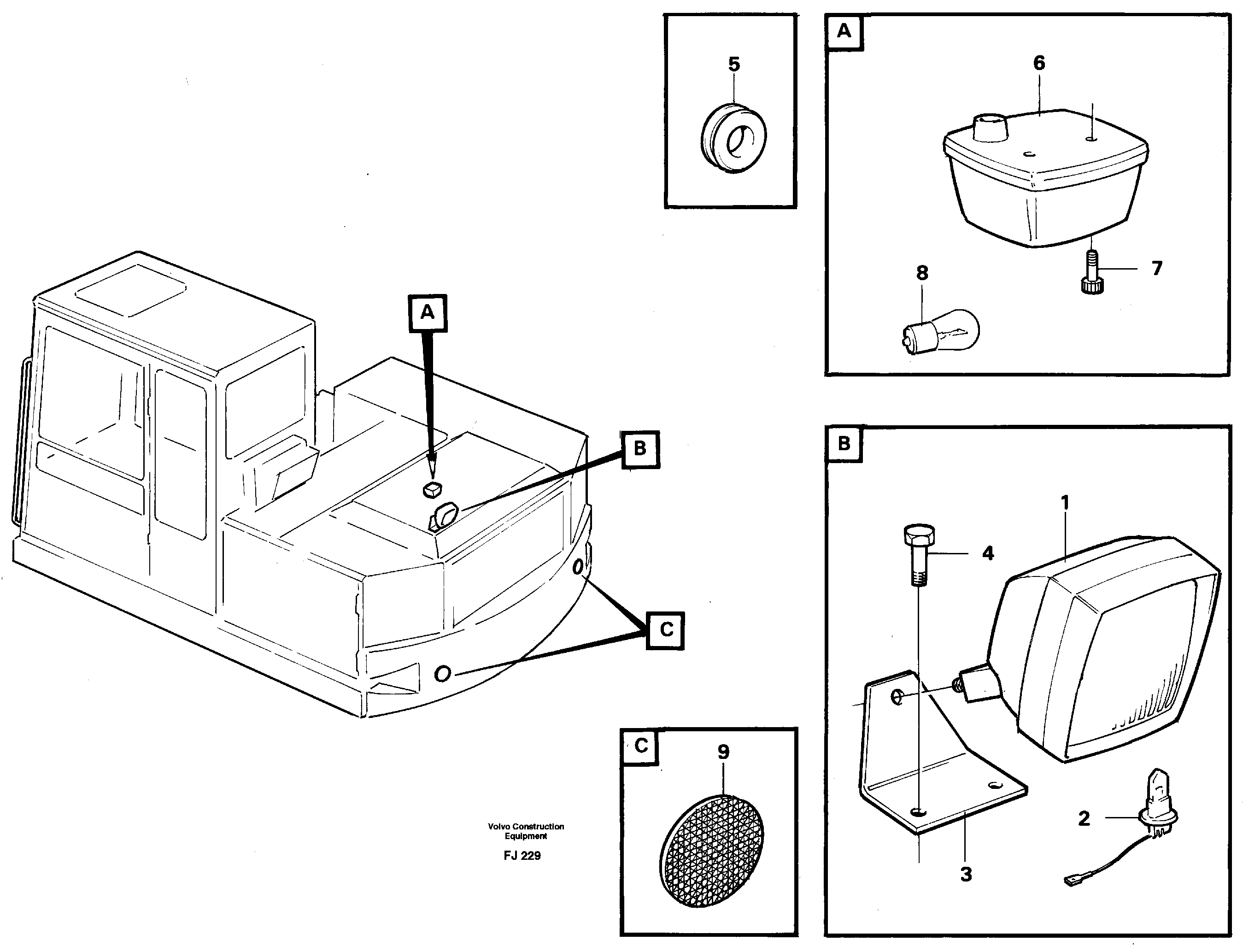 Lighting, rear — volvo parts diagram