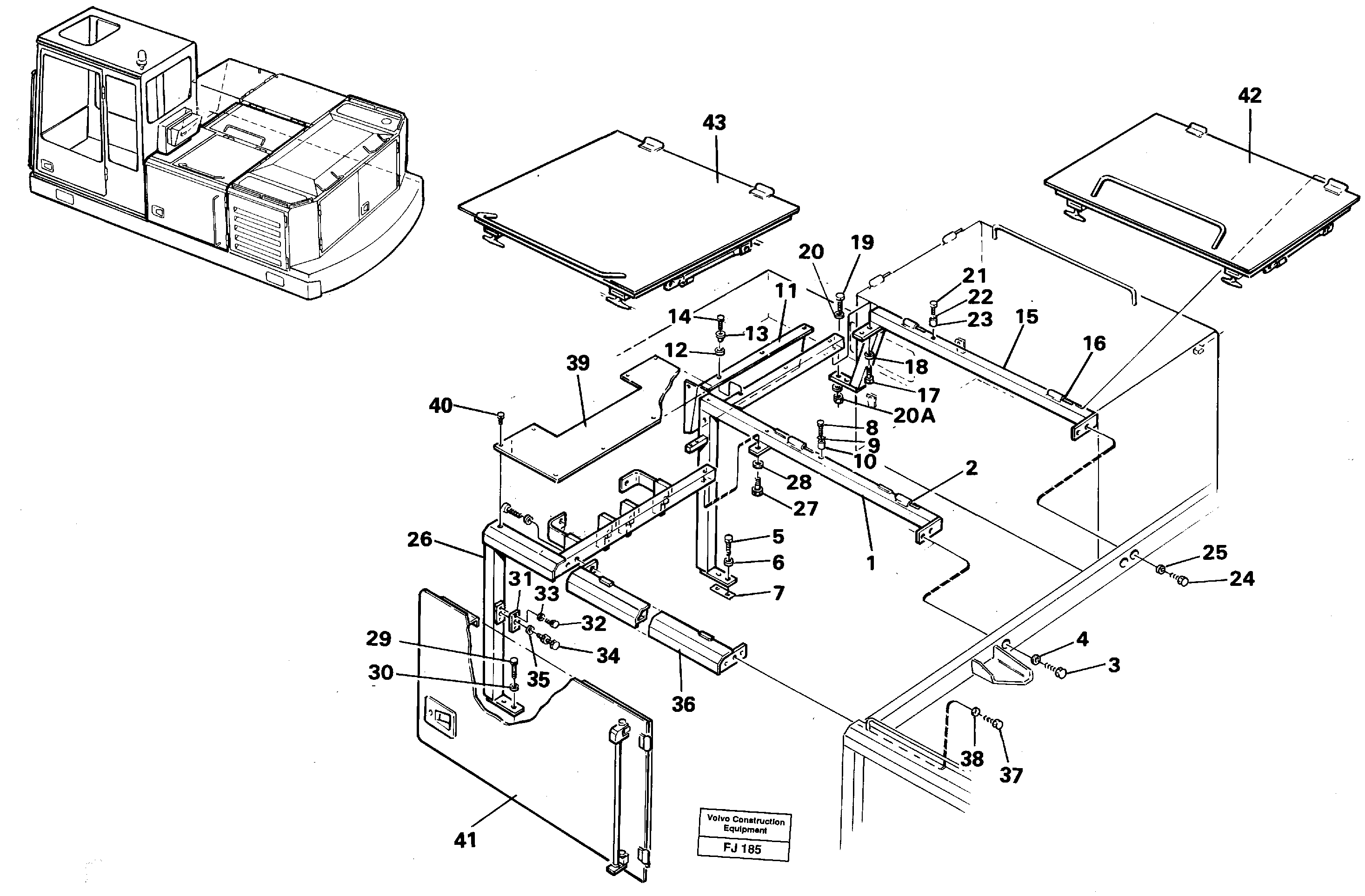 Support, cover plates, front — volvo parts diagram
