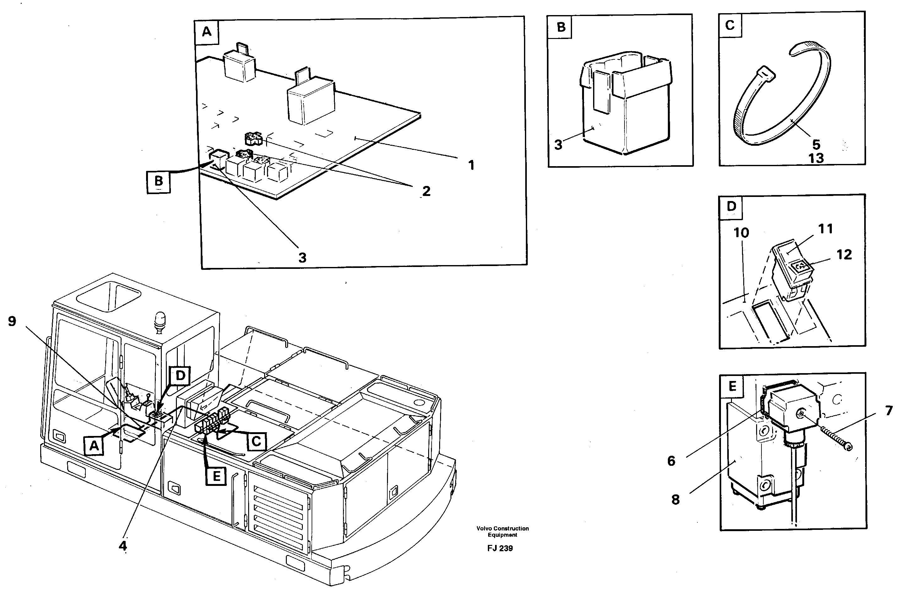 Electric installation forslope bucket/grab equipm.in base machine  14262283 — volvo parts diagram