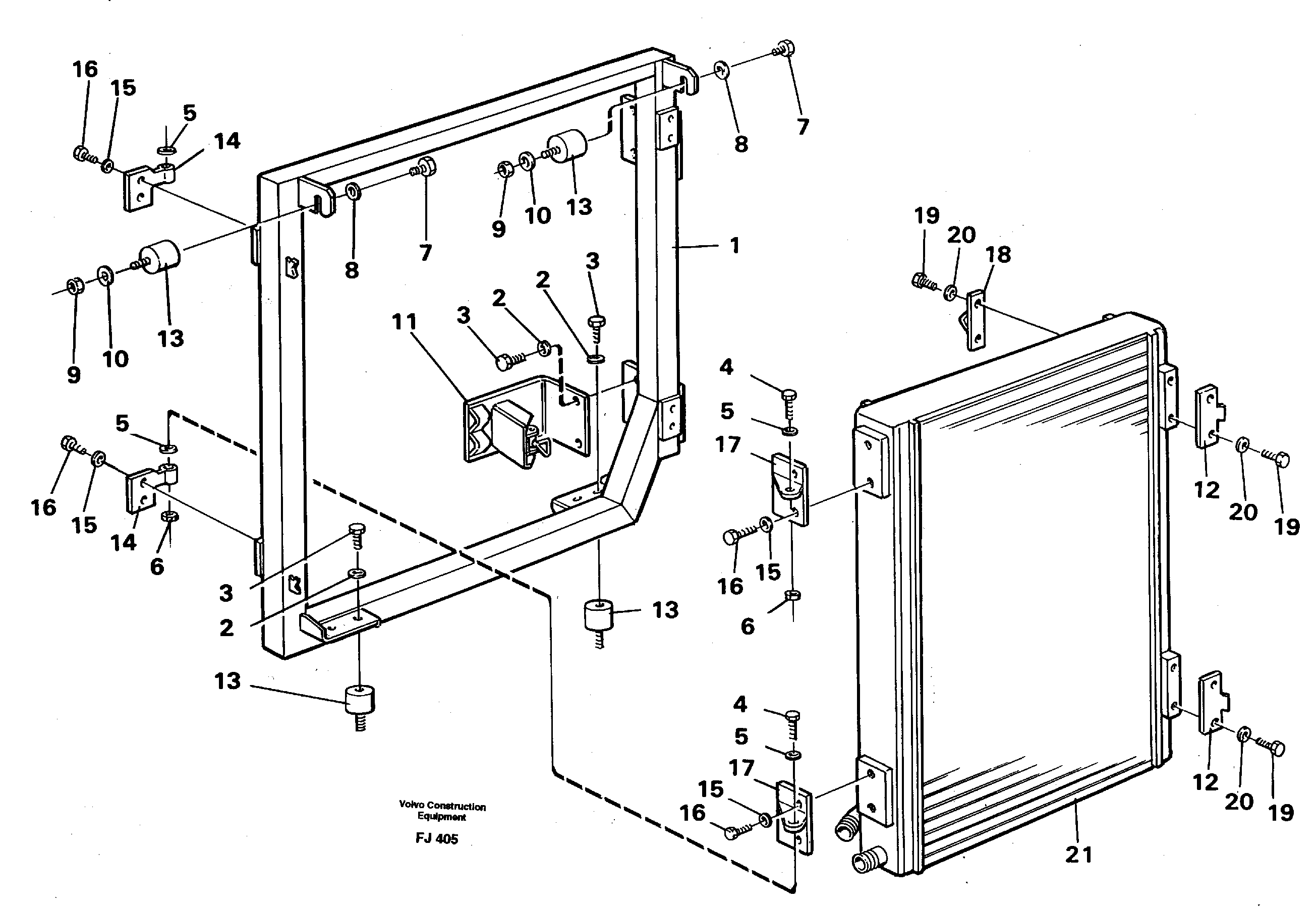 Hydraulic oil cooler — volvo parts diagram