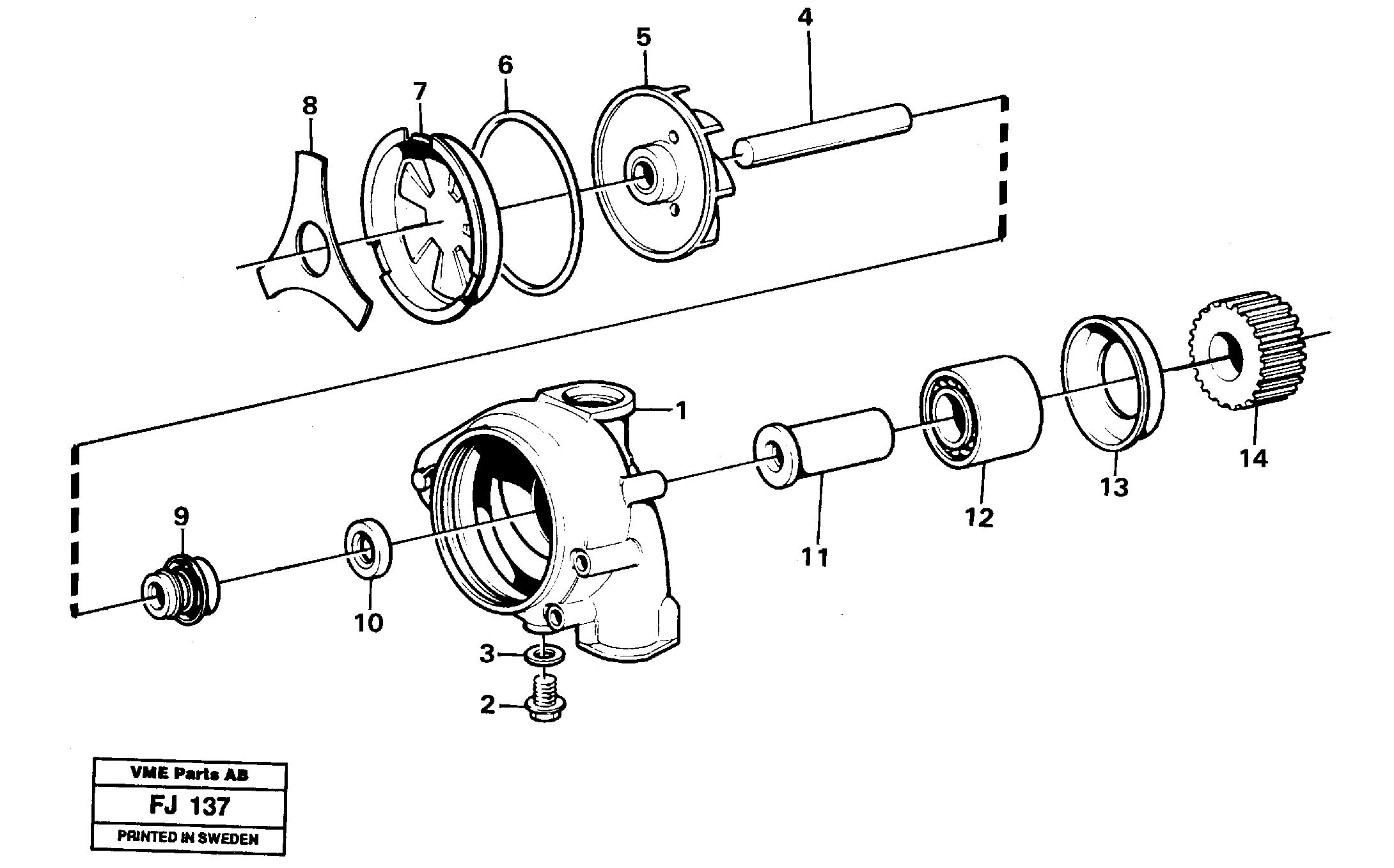 Water pump — volvo parts diagram