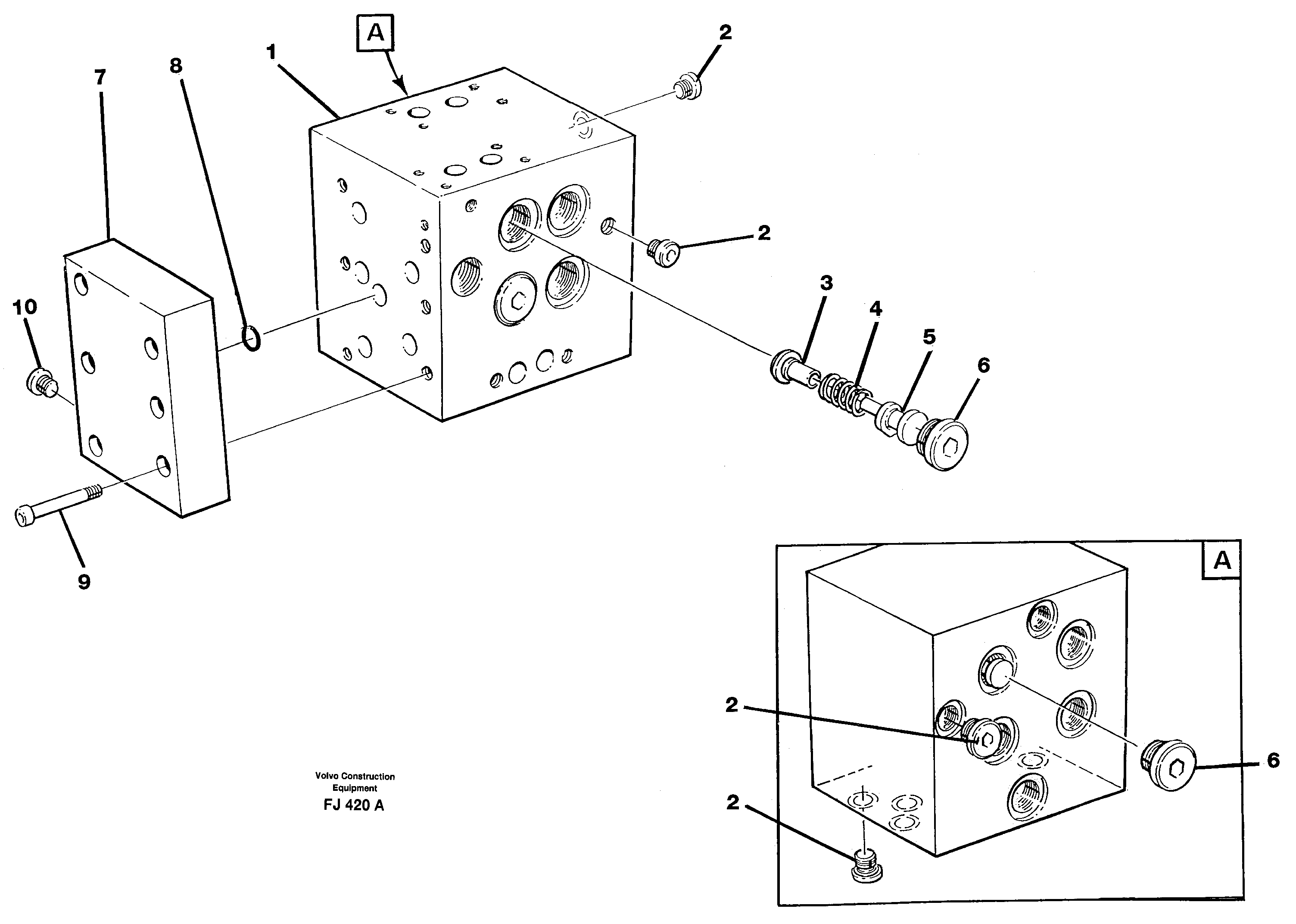 Slew valve assembly block — volvo parts diagram