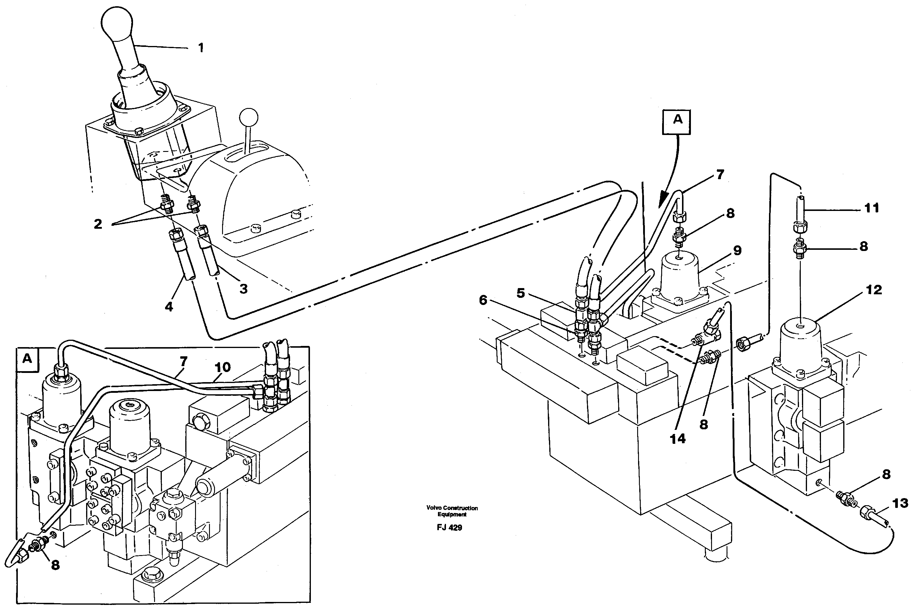 Servo hydraulics, bucket — volvo parts diagram