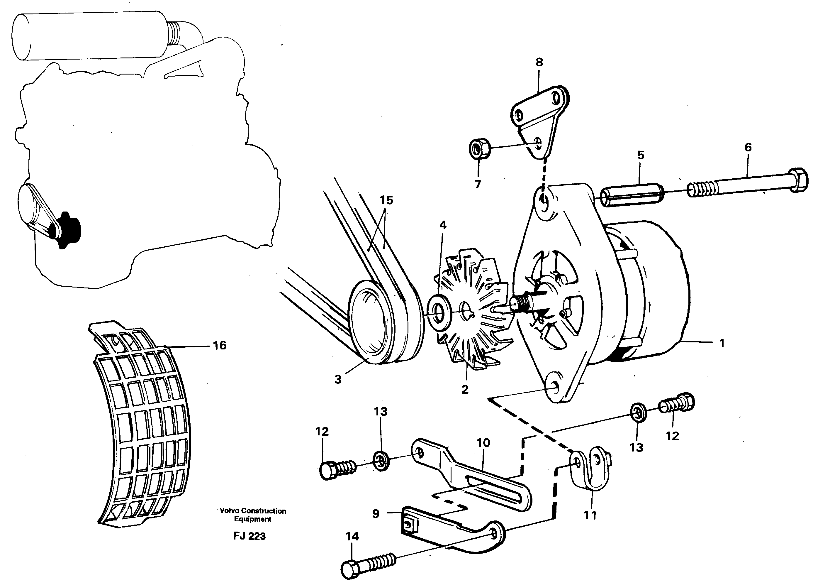 Alternator, assembly — volvo parts diagram