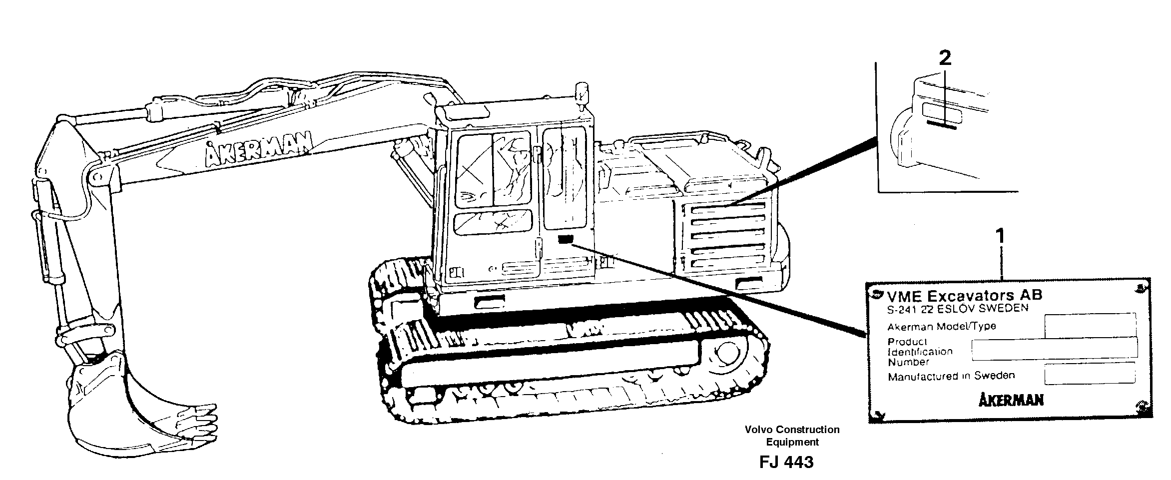 Product sign plate — volvo parts diagram