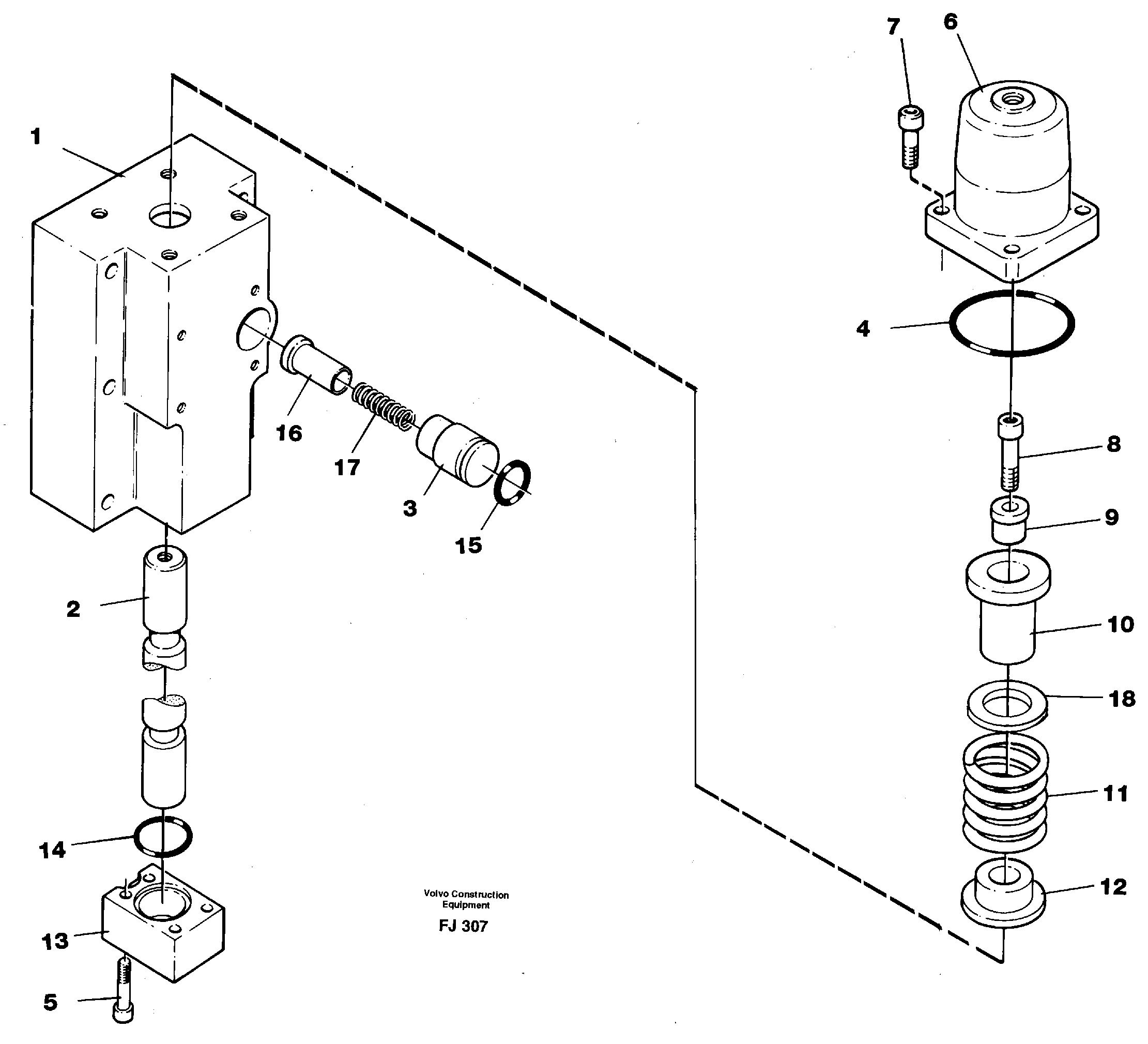 Four-way valve, boom secondary — volvo parts diagram