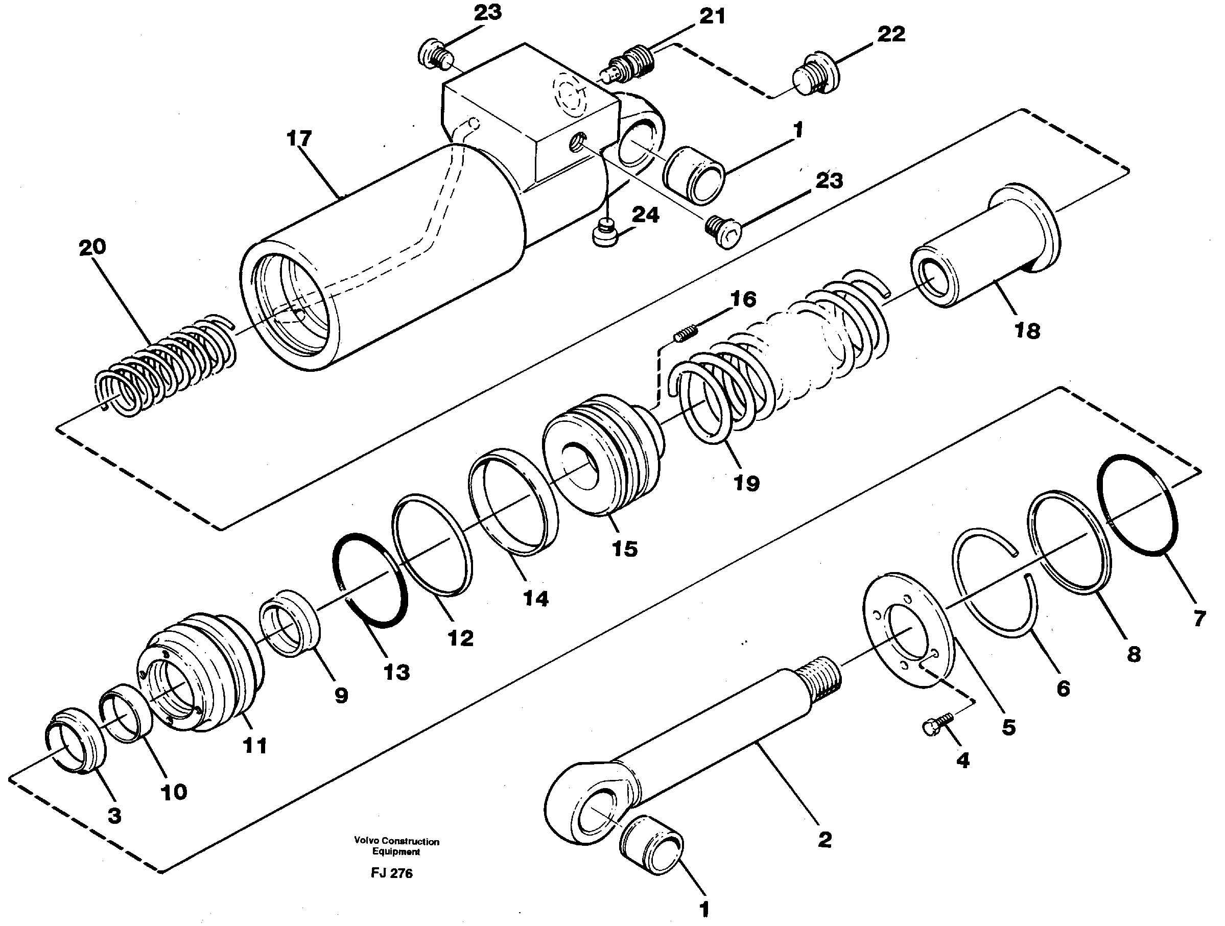 Hydraulic cylinder, quick attachment — volvo parts diagram