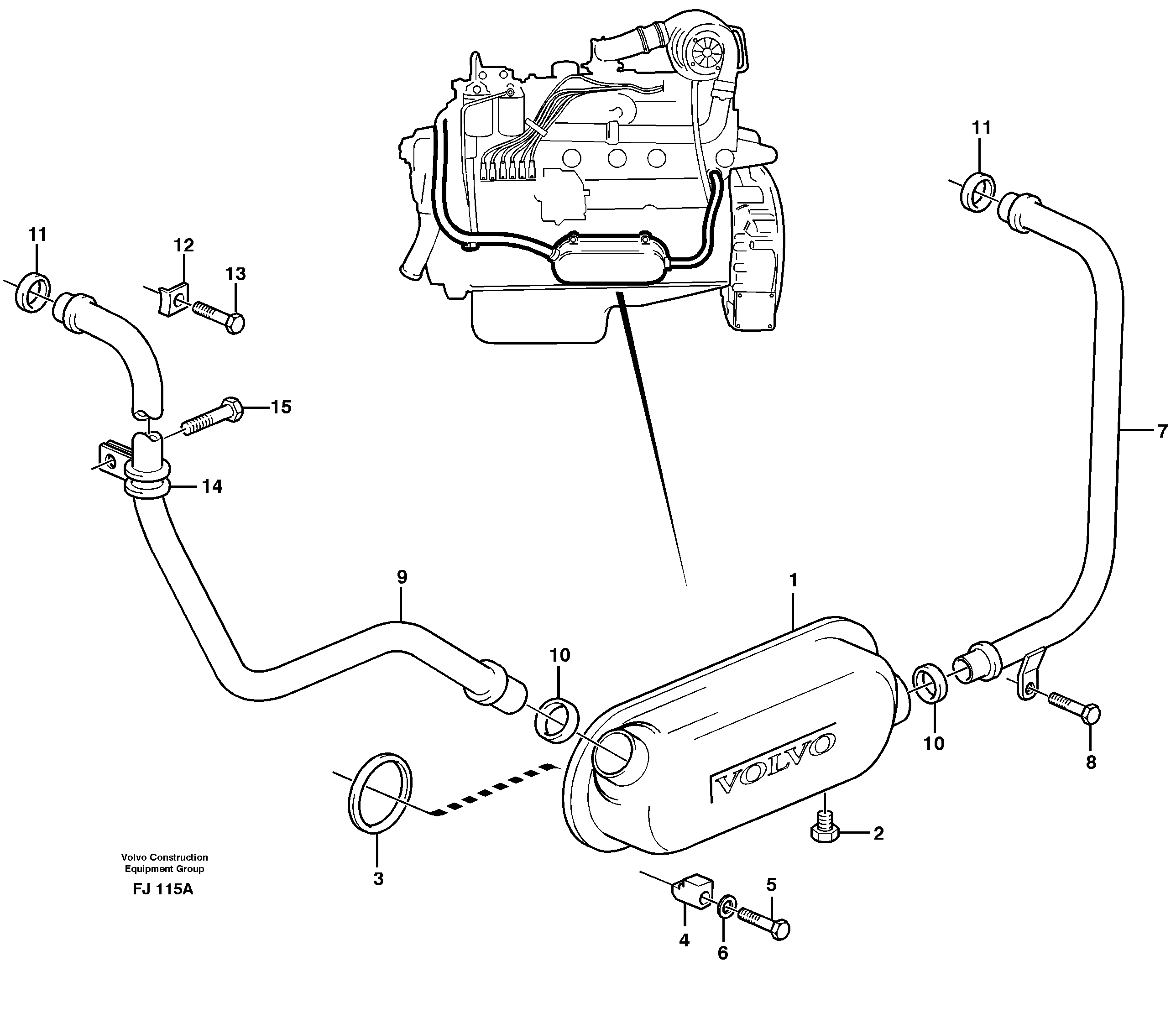 Oil cooler — volvo parts diagram
