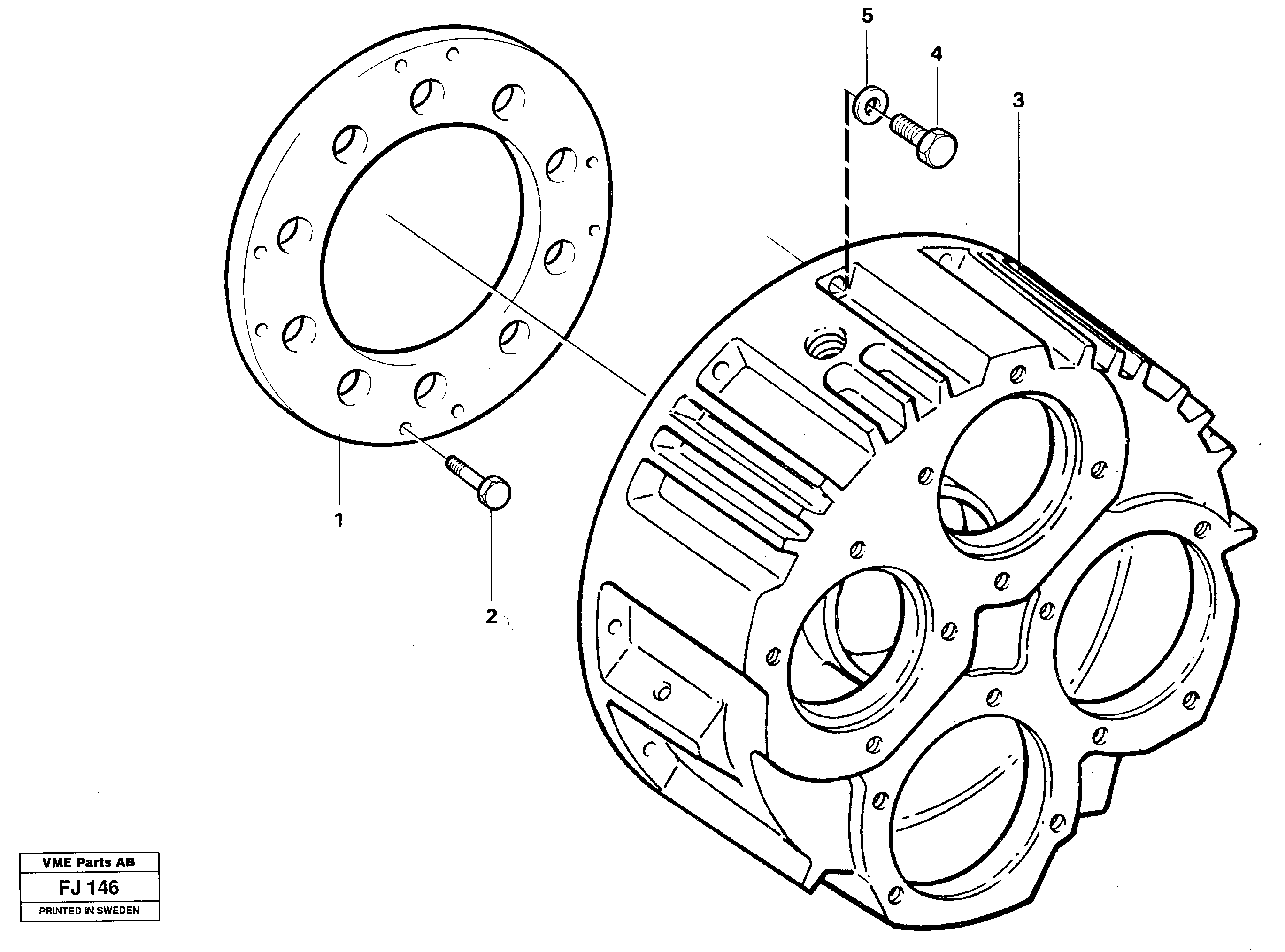 Assembly pump gear box — volvo parts diagram