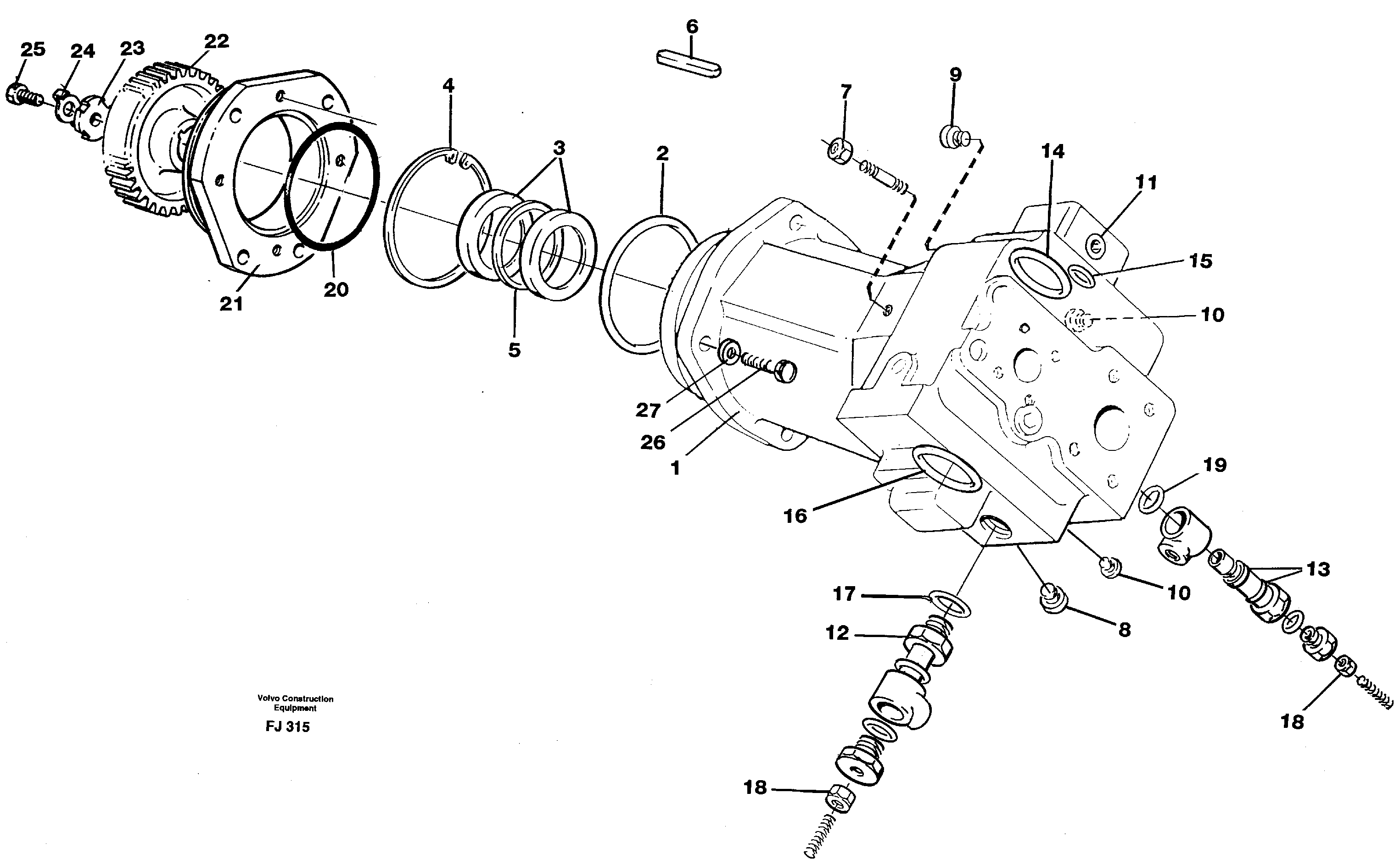 Hydraulic pump — volvo parts diagram