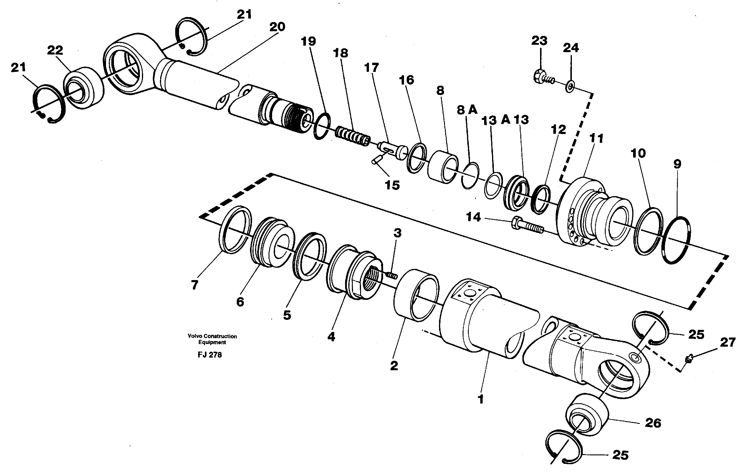 Bucket cylinder — volvo parts diagram