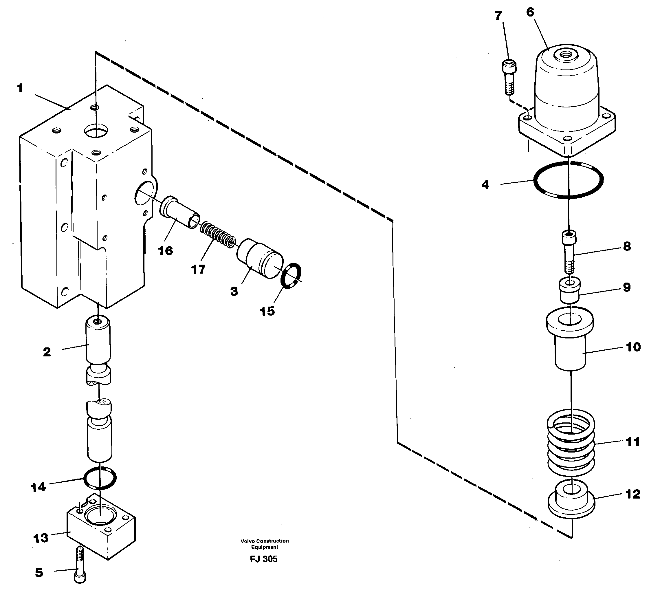 Four-way valve, dipper primary — volvo parts diagram
