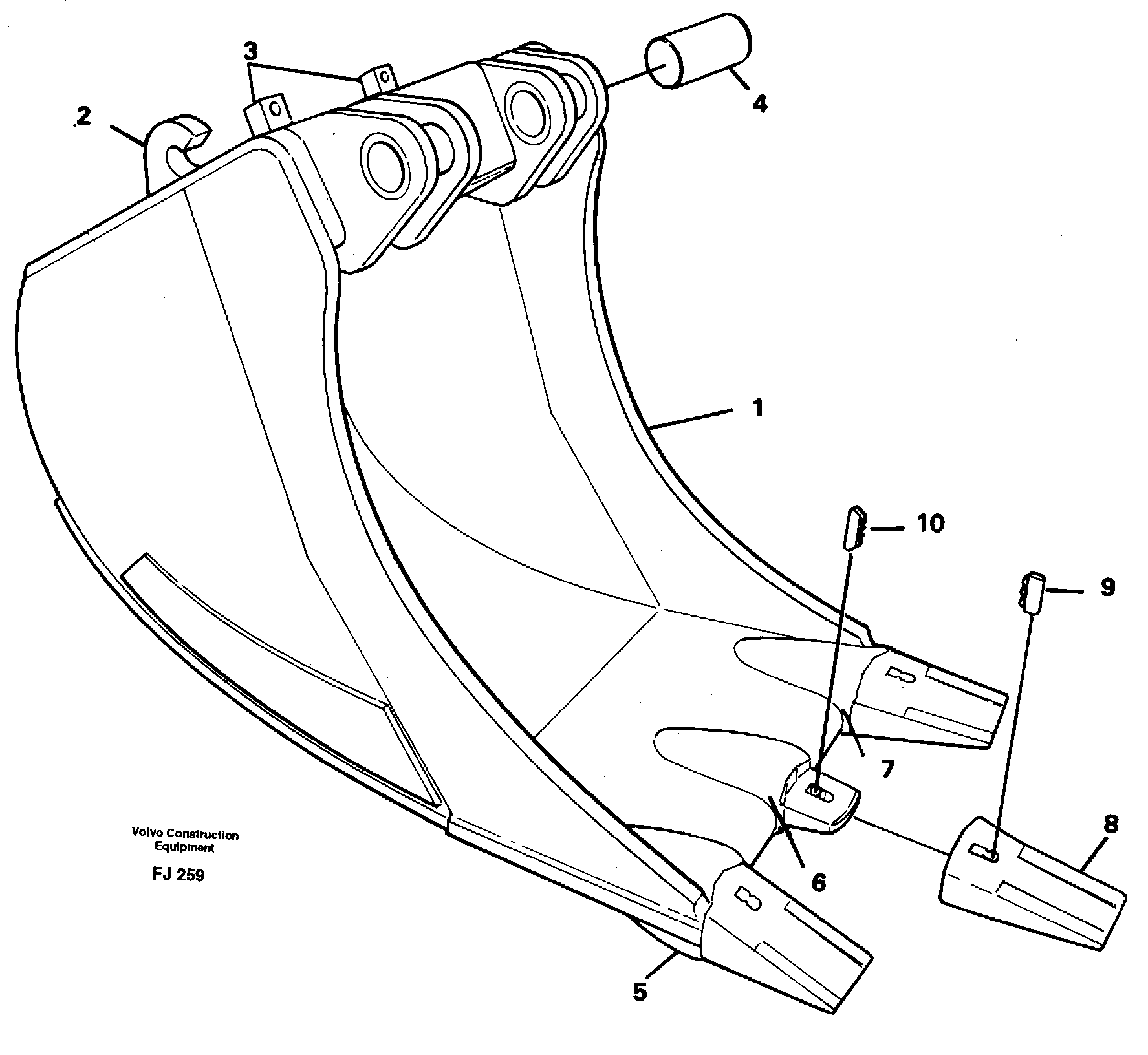 Cable bucket  14253081 — volvo parts diagram