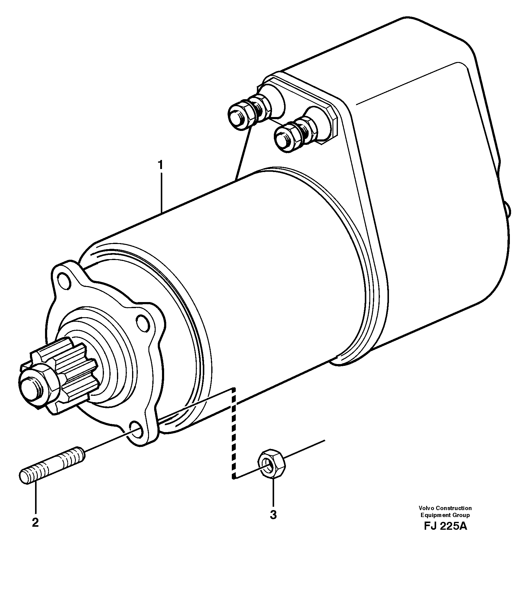 Starter motor, mounting — volvo parts diagram