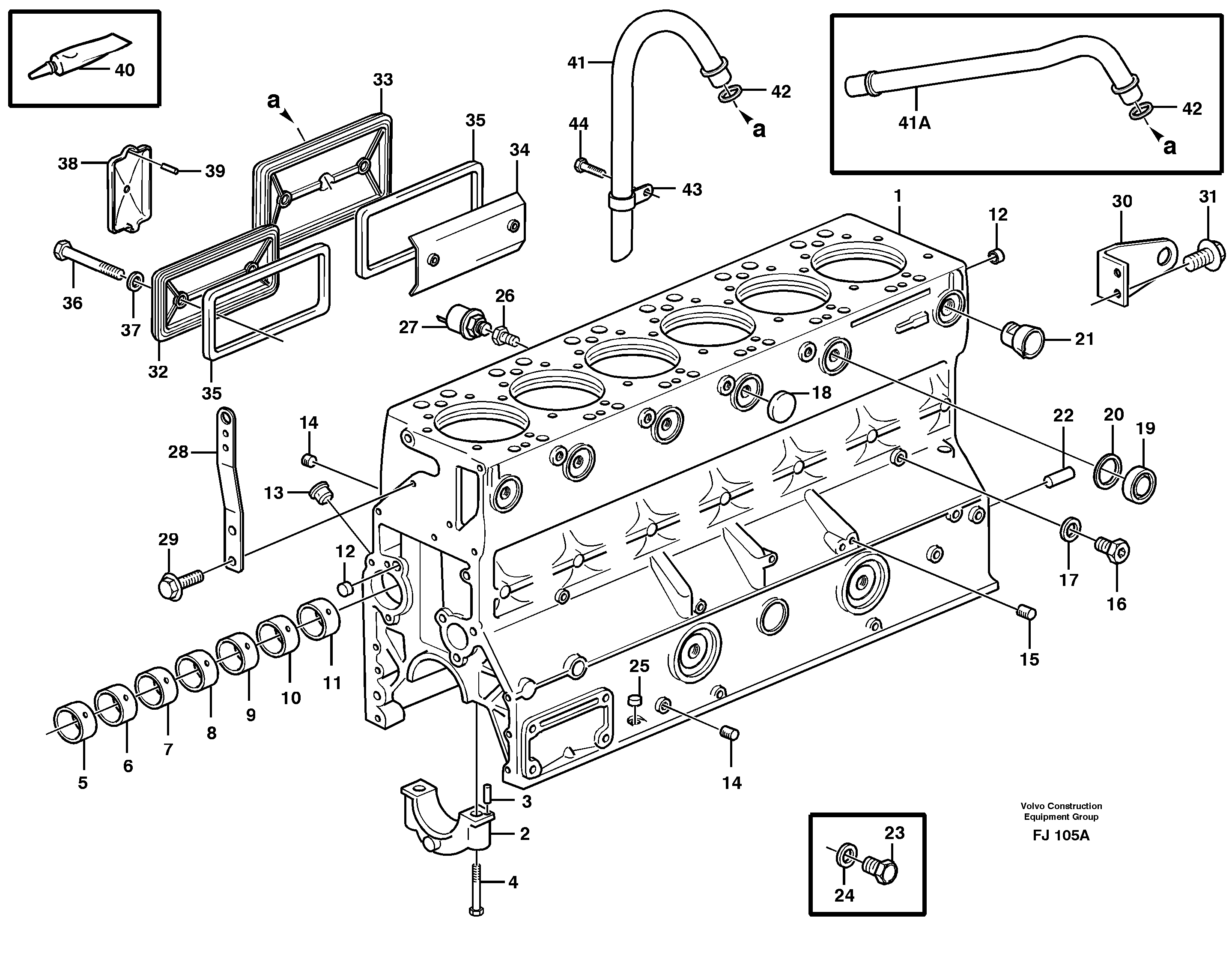 Cylinder block — volvo parts diagram