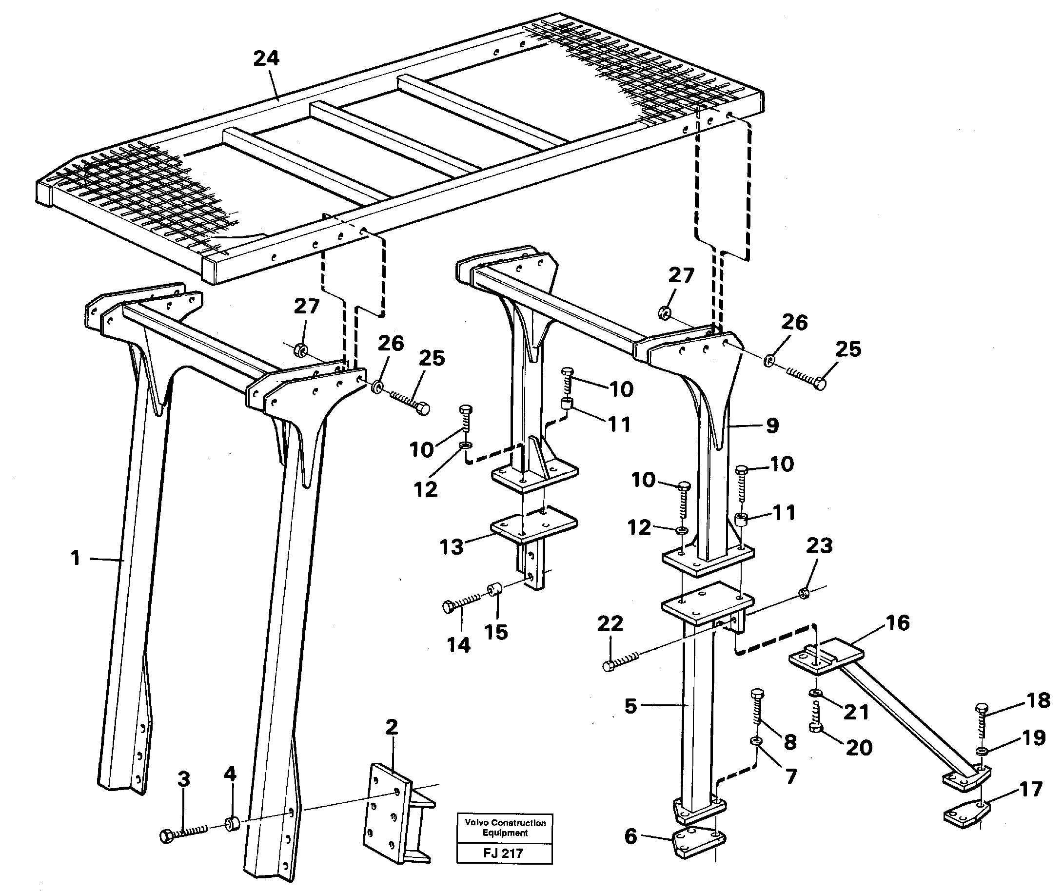 Protection over drivers cab  14261349 — volvo parts diagram