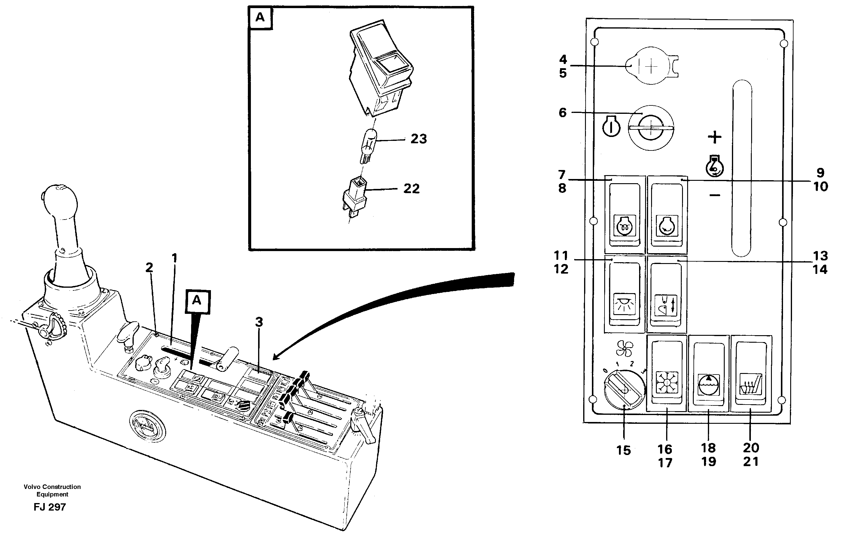 Engine control panel — volvo parts diagram