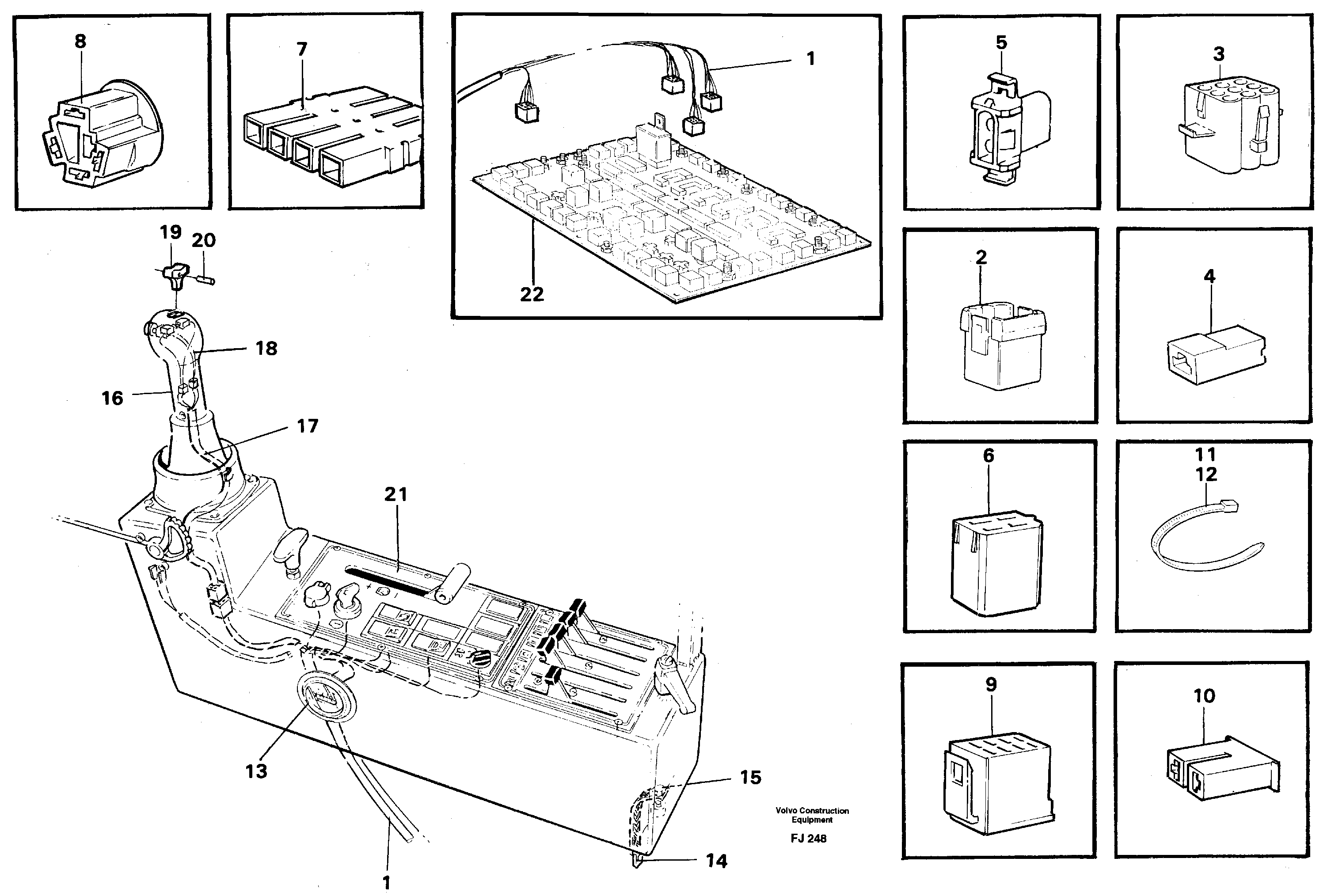 Cable harness, side panel, left — volvo parts diagram