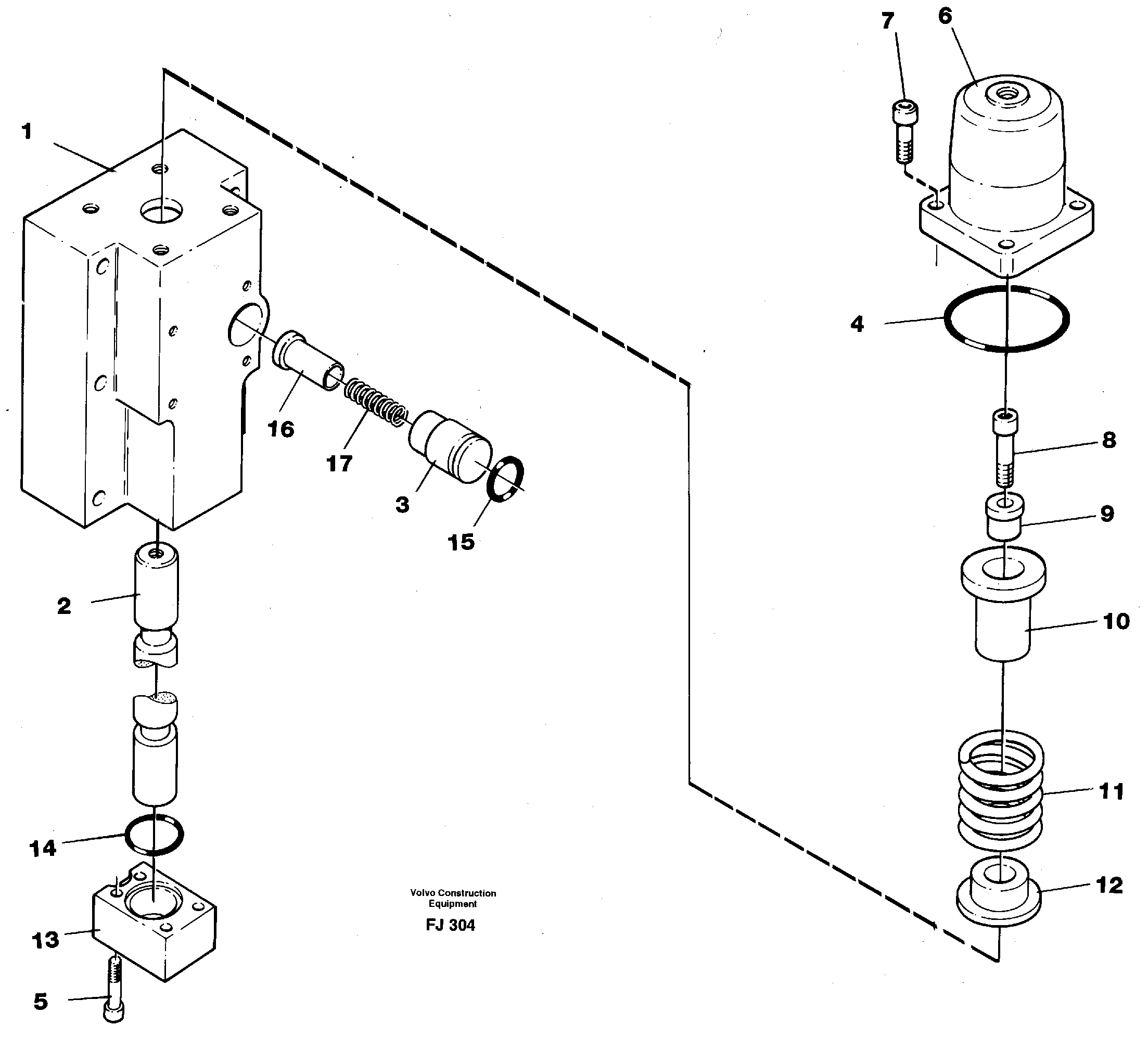 Four-way valve, boom primary — volvo parts diagram