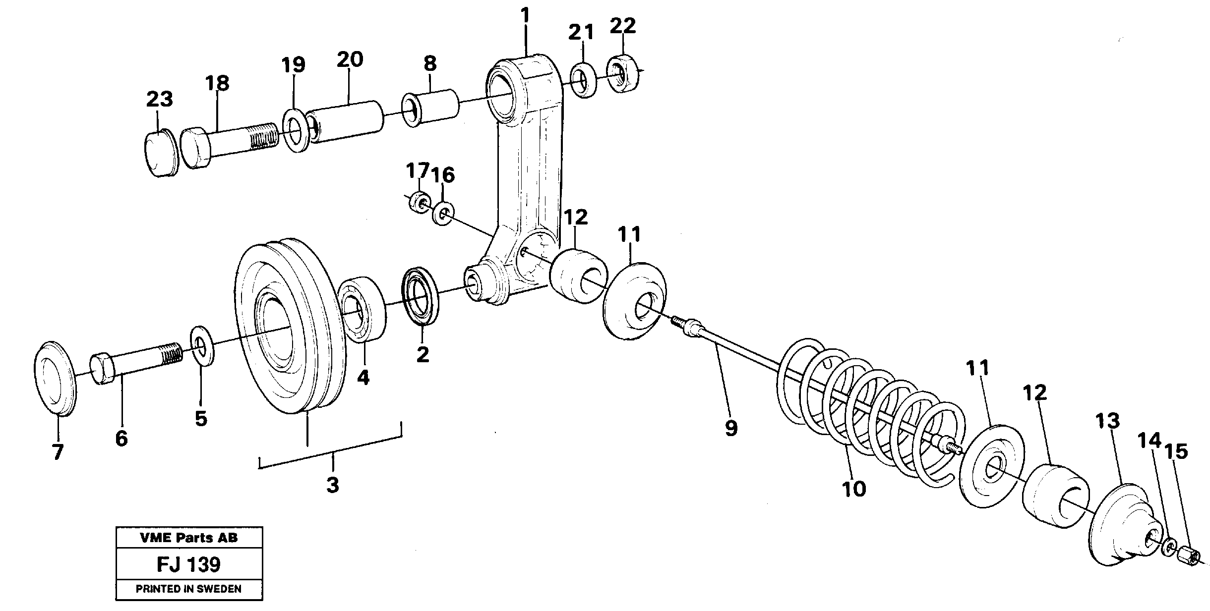 Automatic belt tensioner with fitting parts — volvo parts diagram