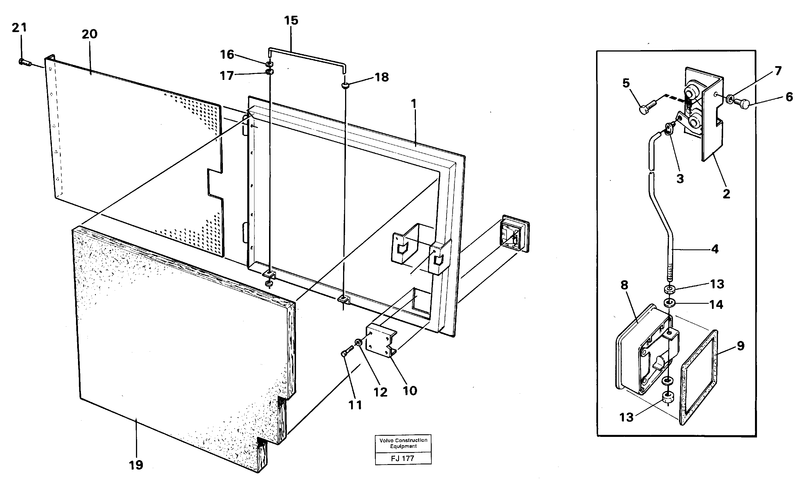 Door, engine, right — volvo parts diagram