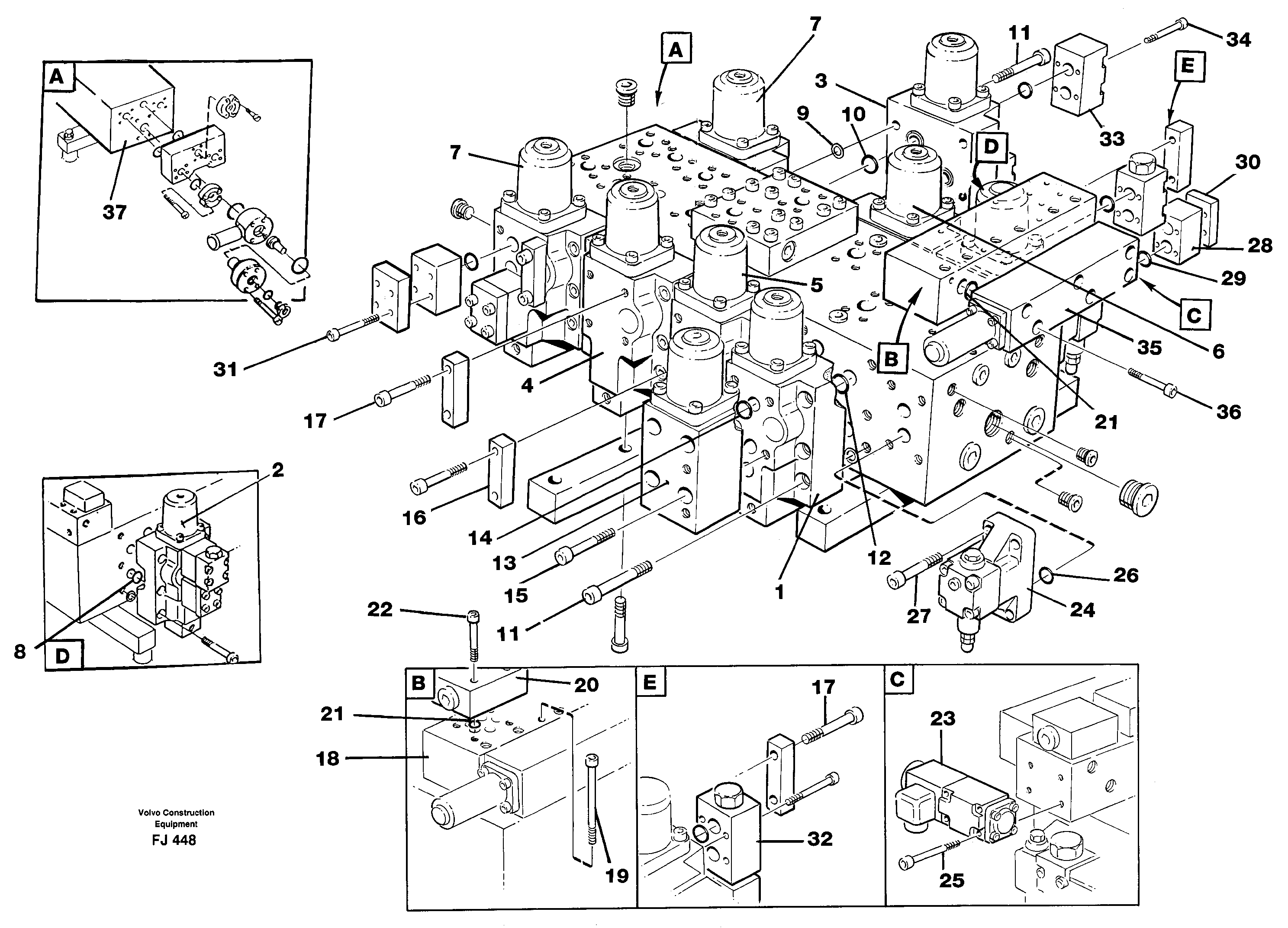 Main valve assembly, valves — volvo parts diagram