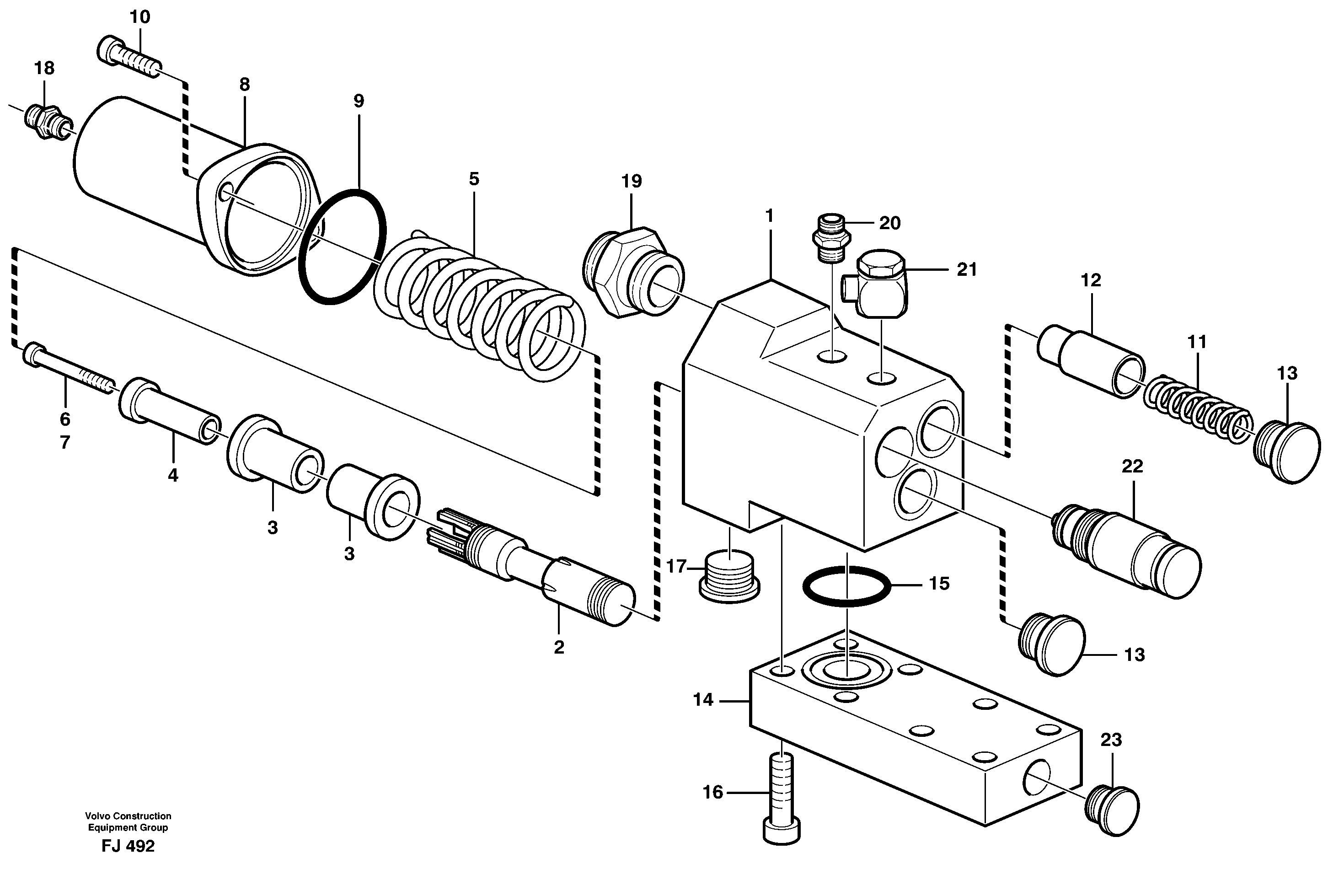 Hose rupture valve, tilt cylinder — volvo parts diagram