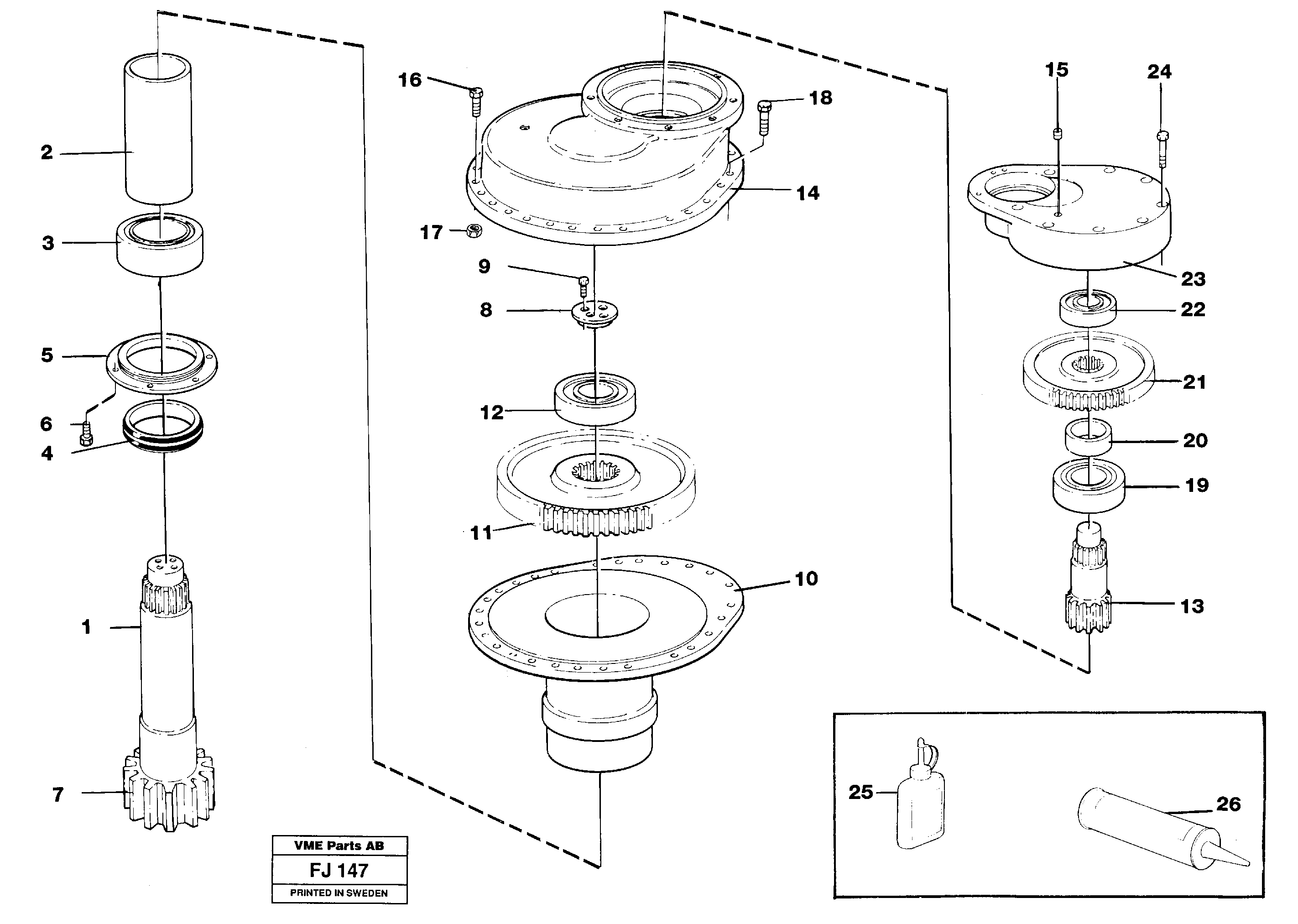 Swing gearbox — volvo parts diagram