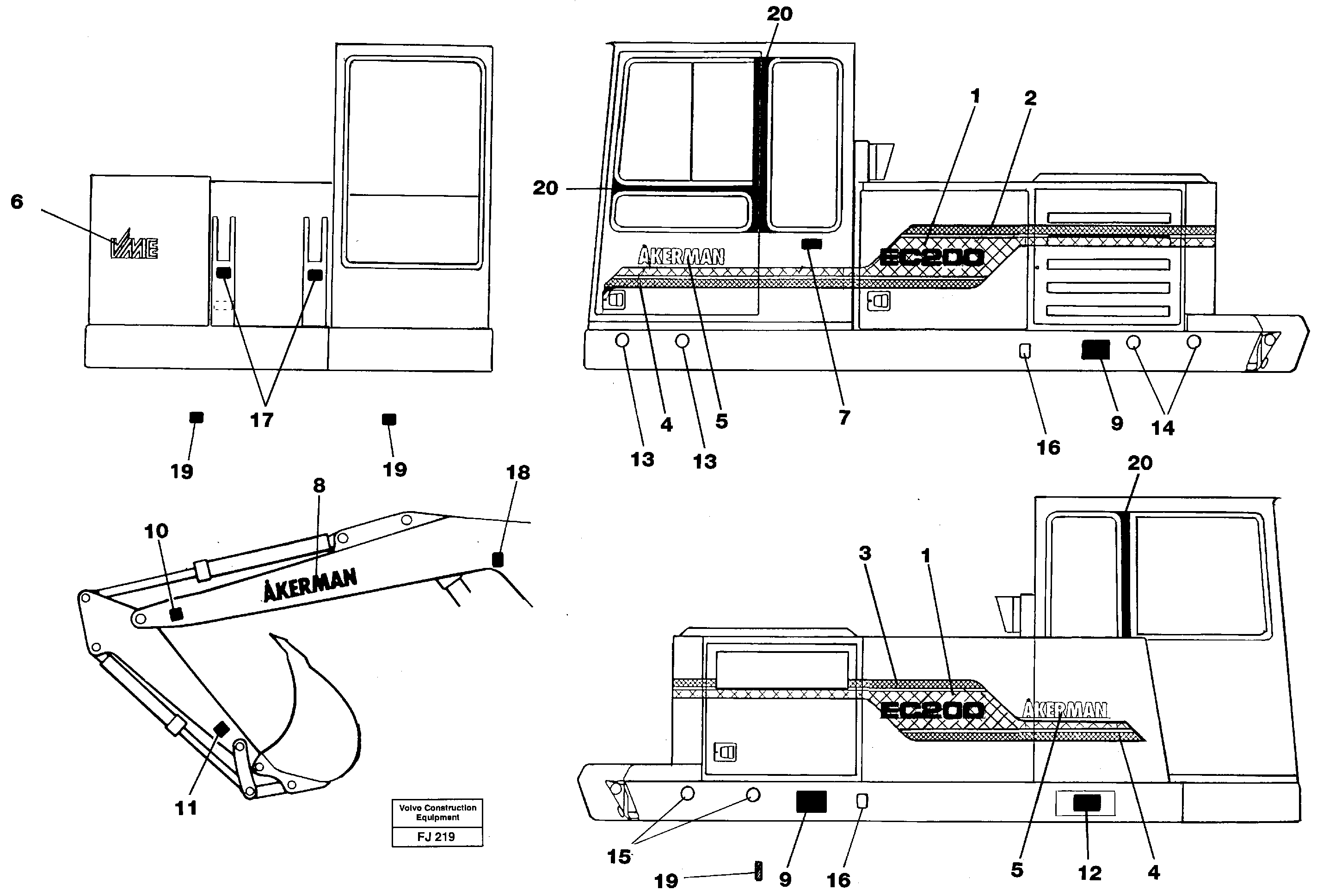Sign plates and decals — volvo parts diagram