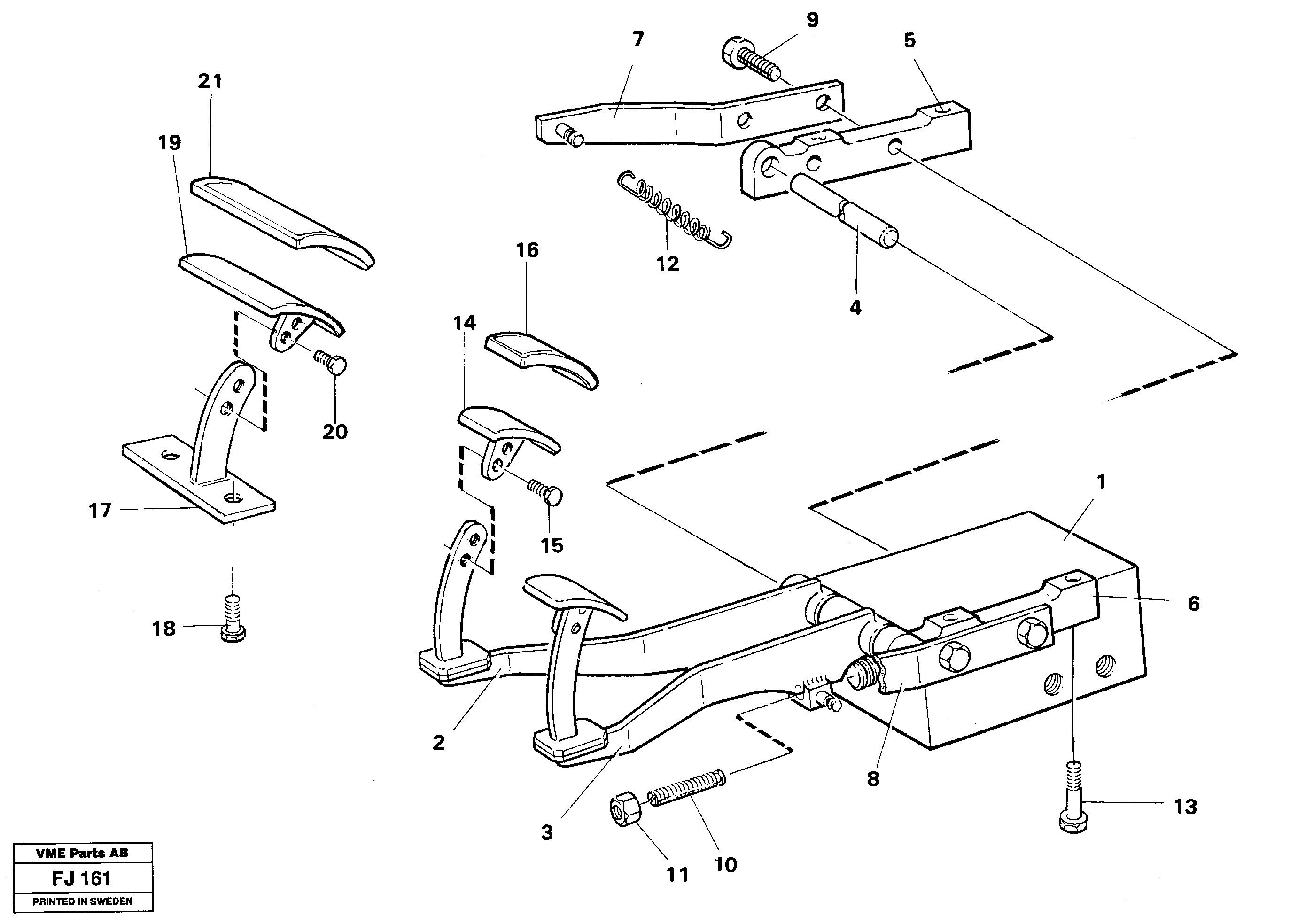 Pedal valve and foot rest — volvo parts diagram