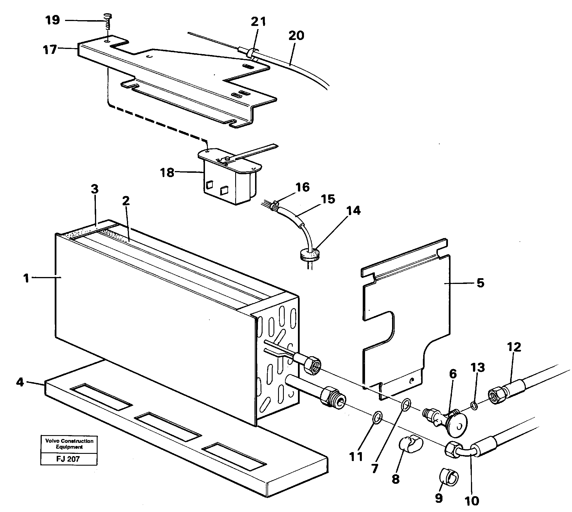 Evaporator with fitting parts Cooling agent R12,r134a  14256843,14259988 — volvo parts diagram