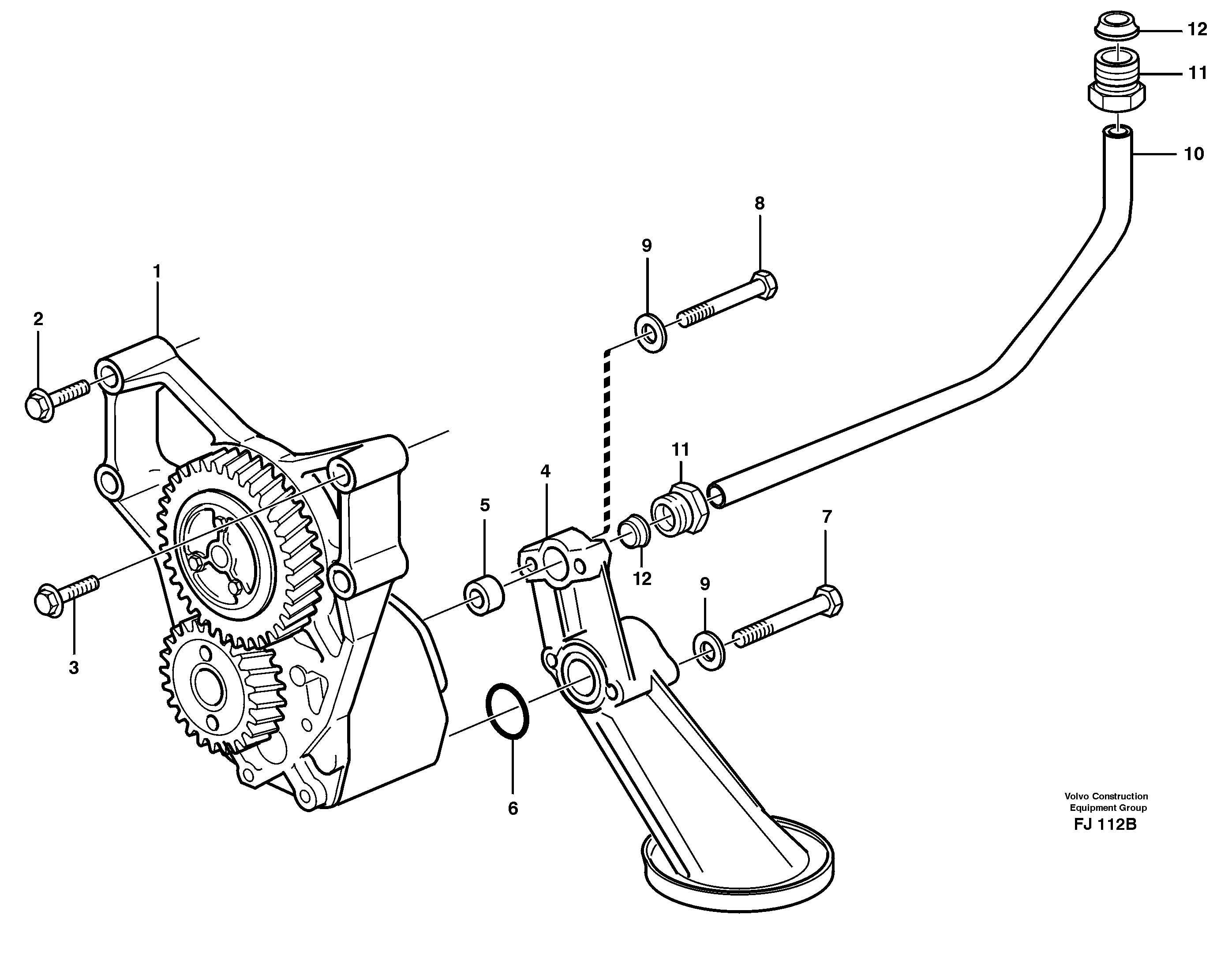 Lubricating oil system  TD 61 GE — volvo parts diagram