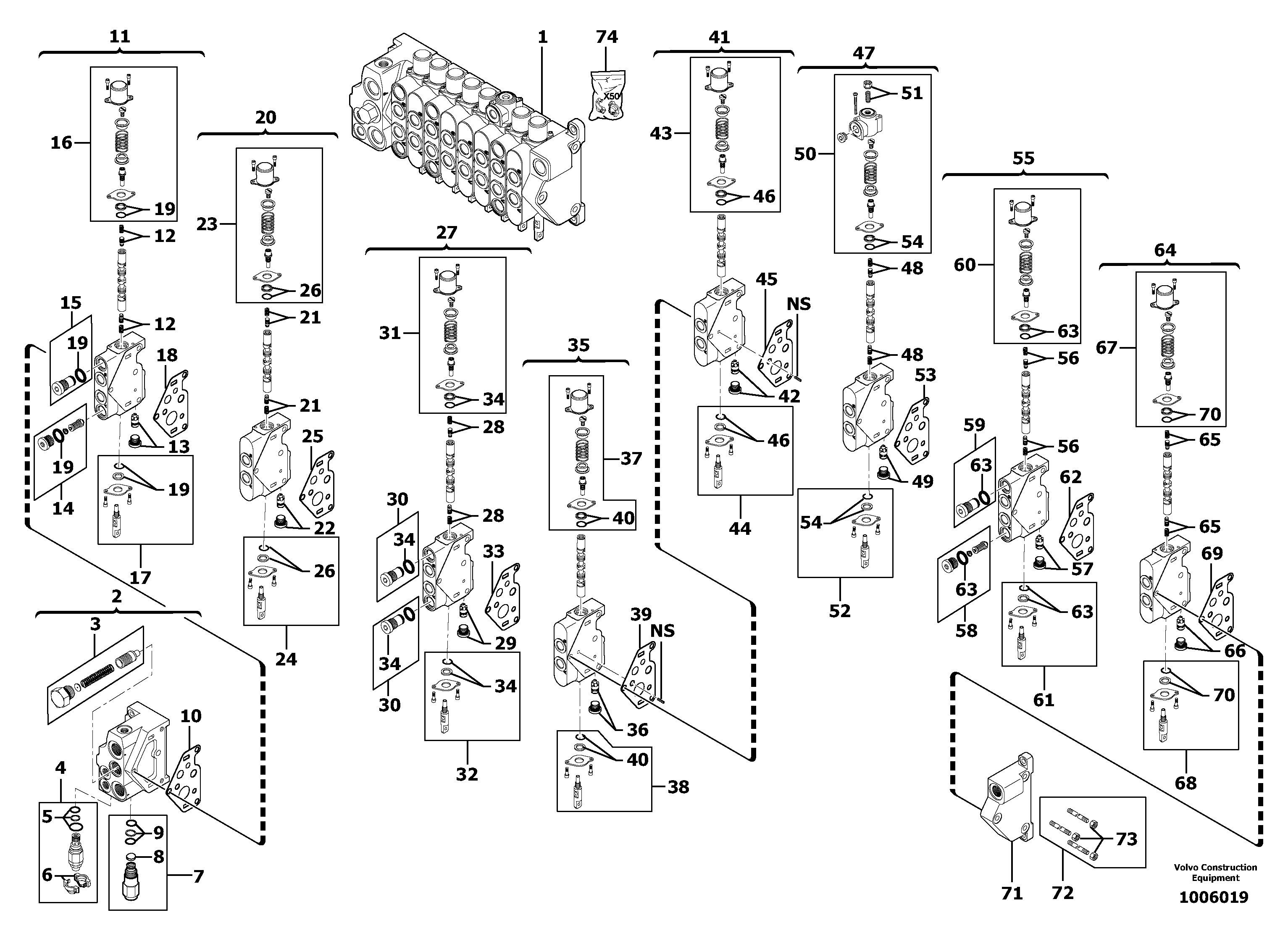 Control valve : 8 spools — volvo parts diagram