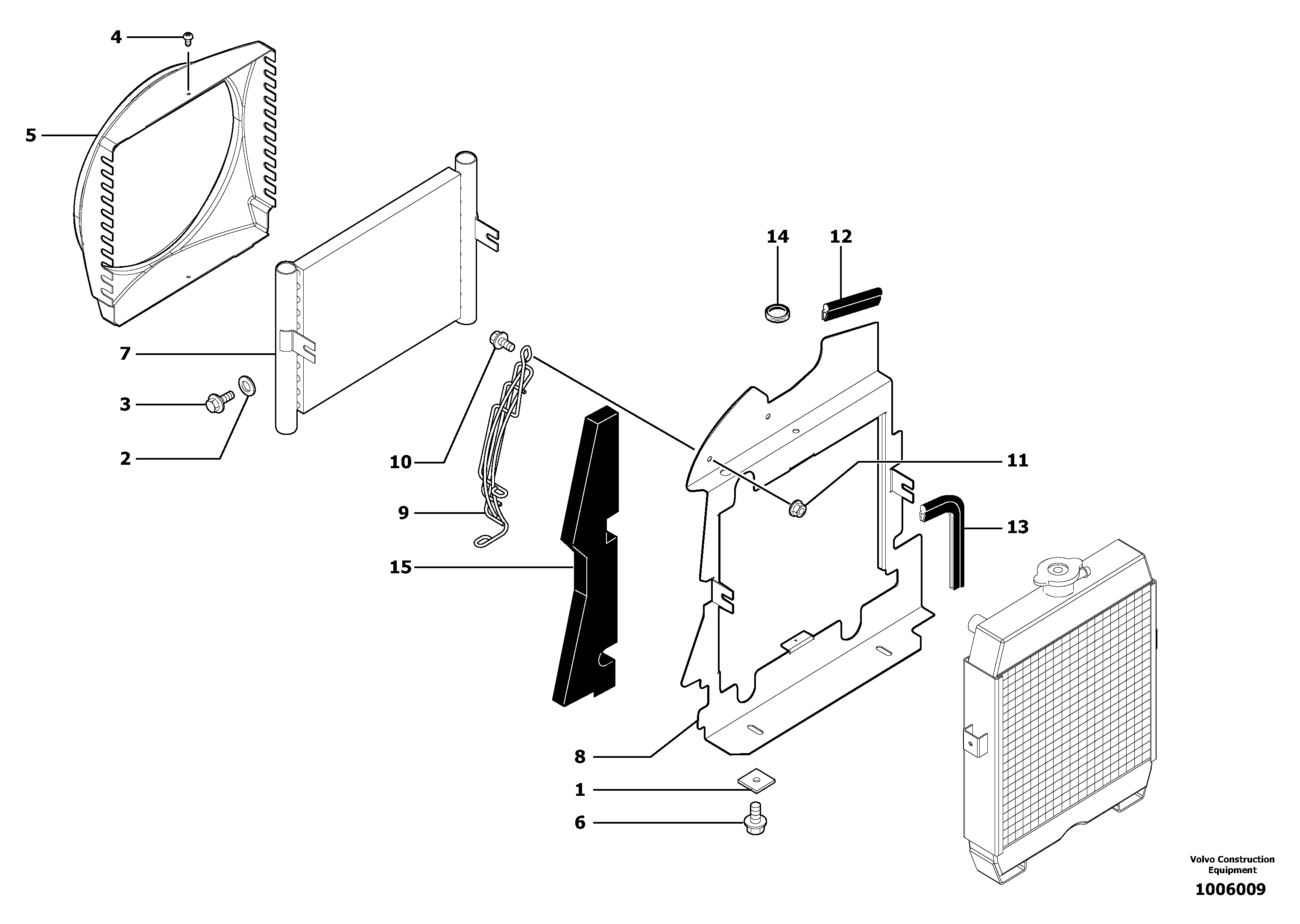Radiator installation — volvo parts diagram
