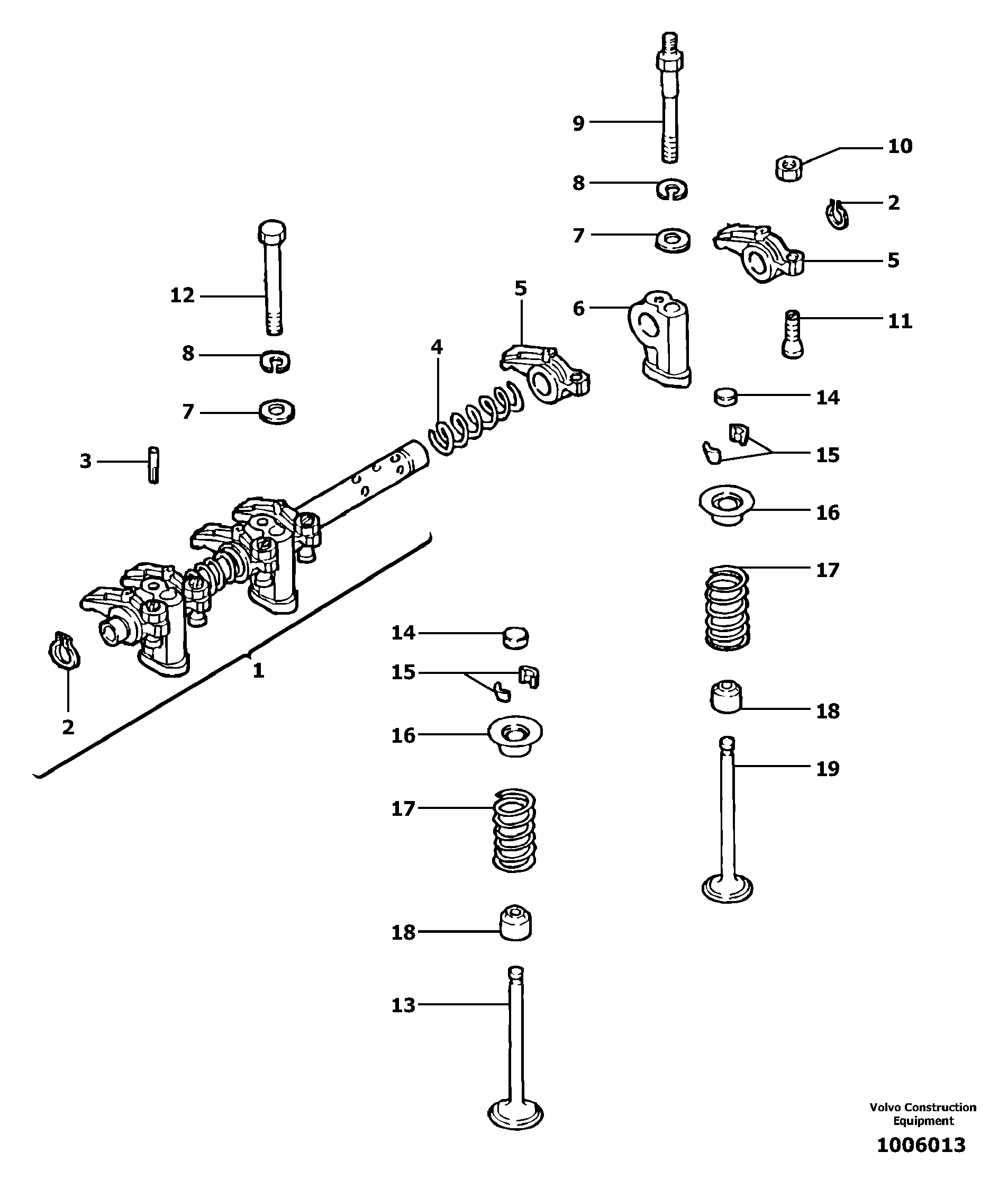 Rocker arm shaft — volvo parts diagram