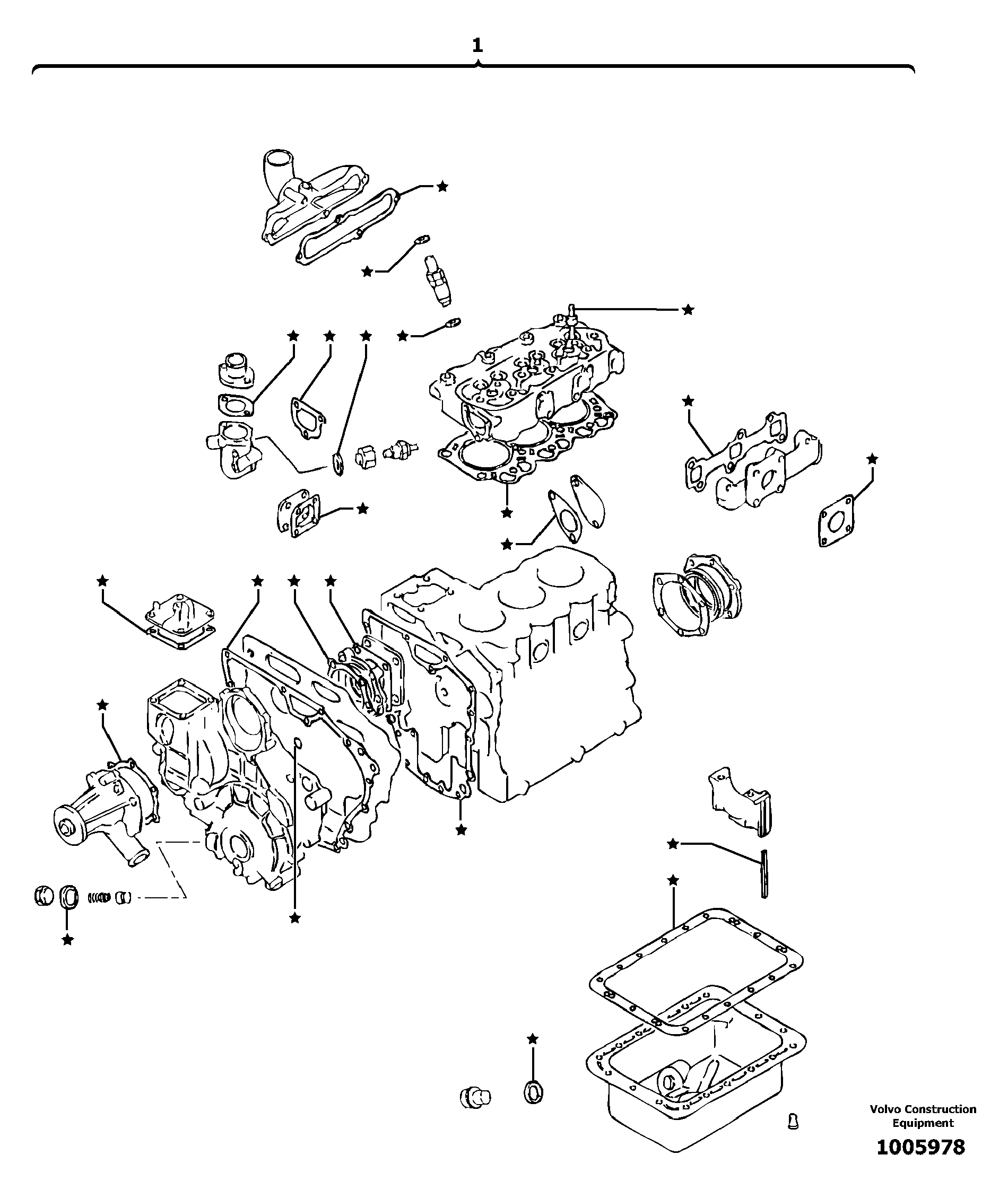 Engine gasket kit — volvo parts diagram