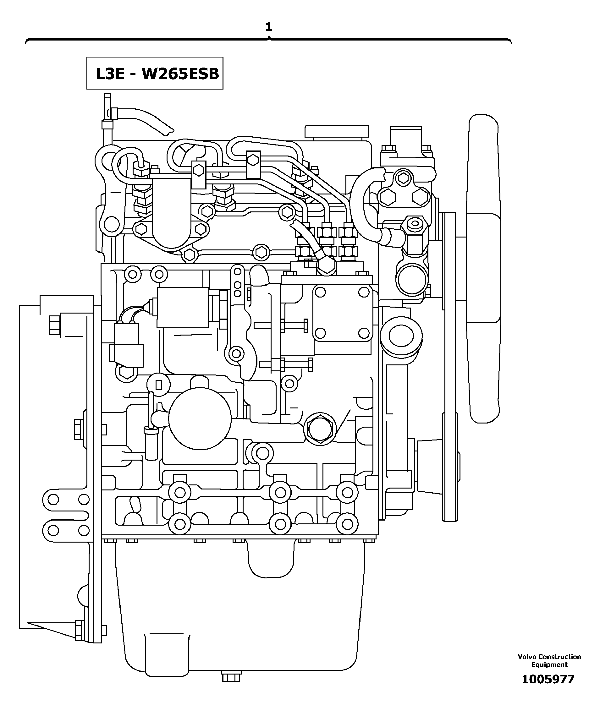 Equipped engine  L3E-W265ESB — volvo parts diagram